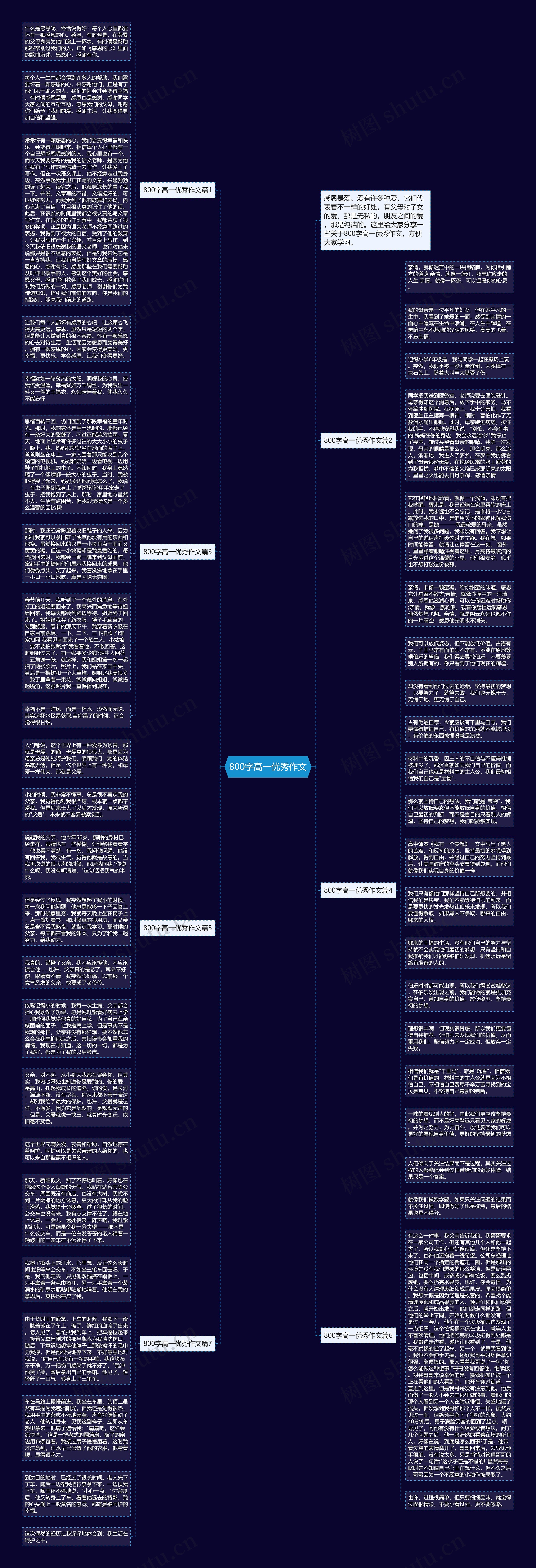 800字高一优秀作文思维导图