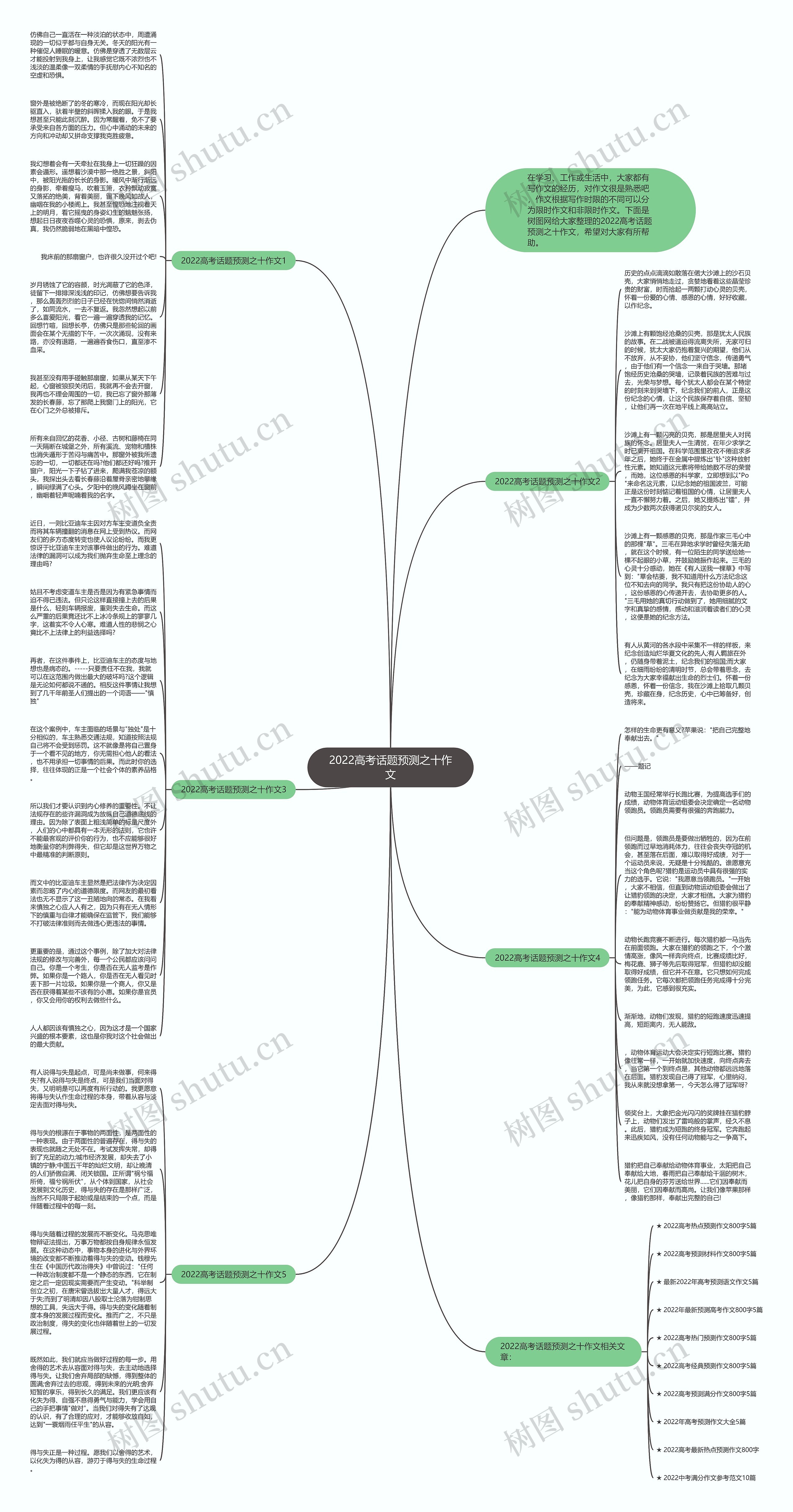 2022高考话题预测之十作文思维导图