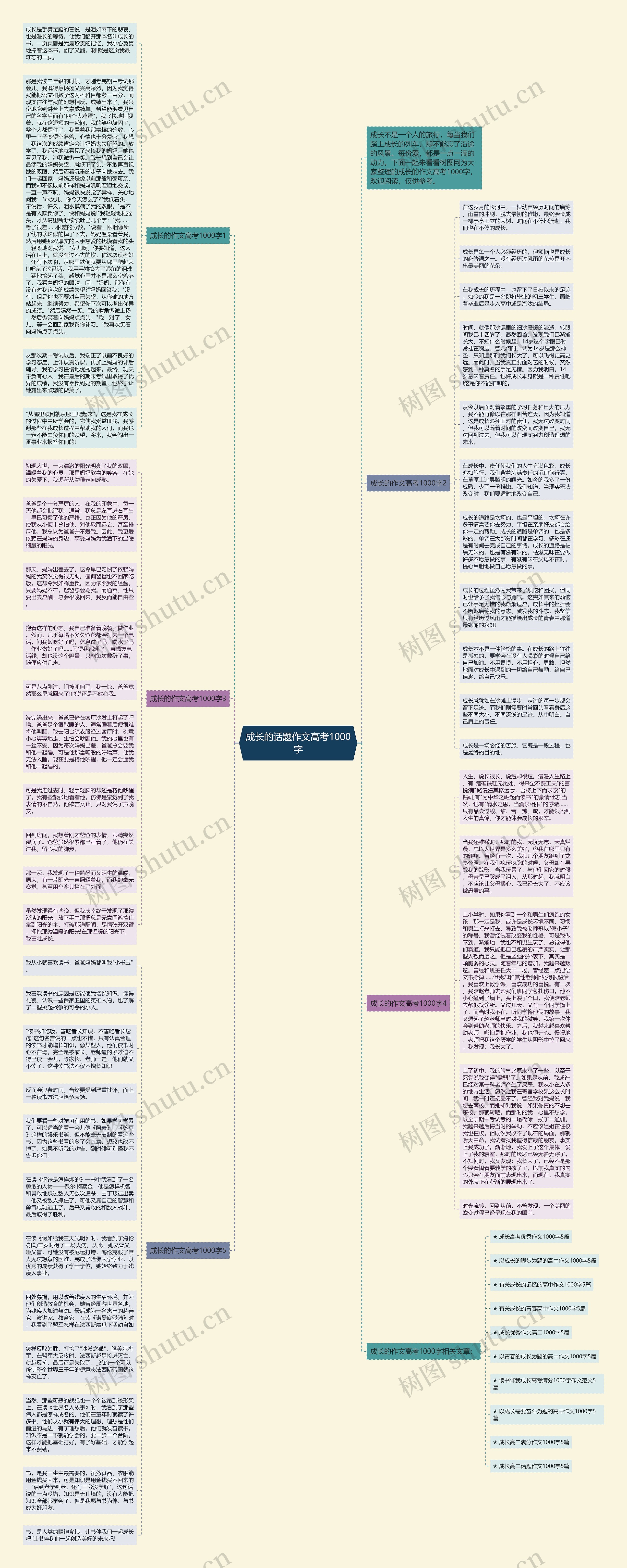 成长的话题作文高考1000字思维导图