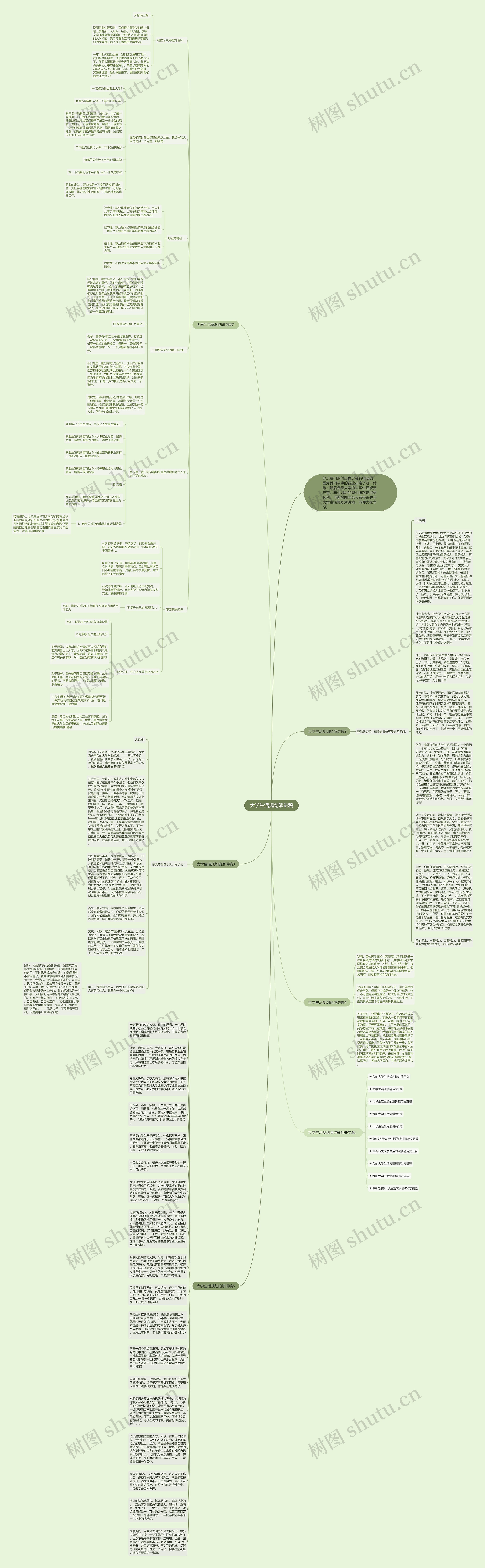 大学生活规划演讲稿思维导图