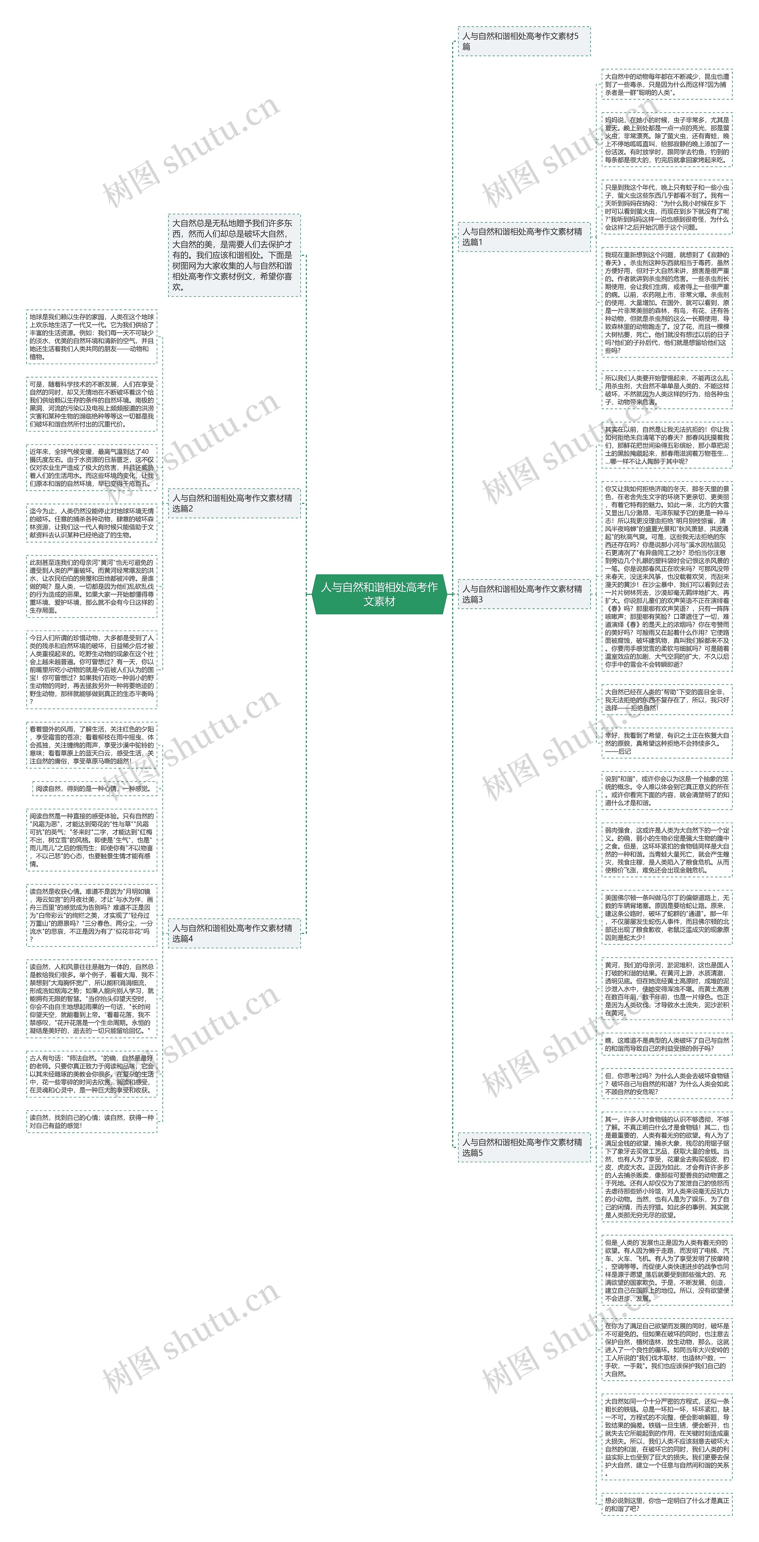 人与自然和谐相处高考作文素材思维导图