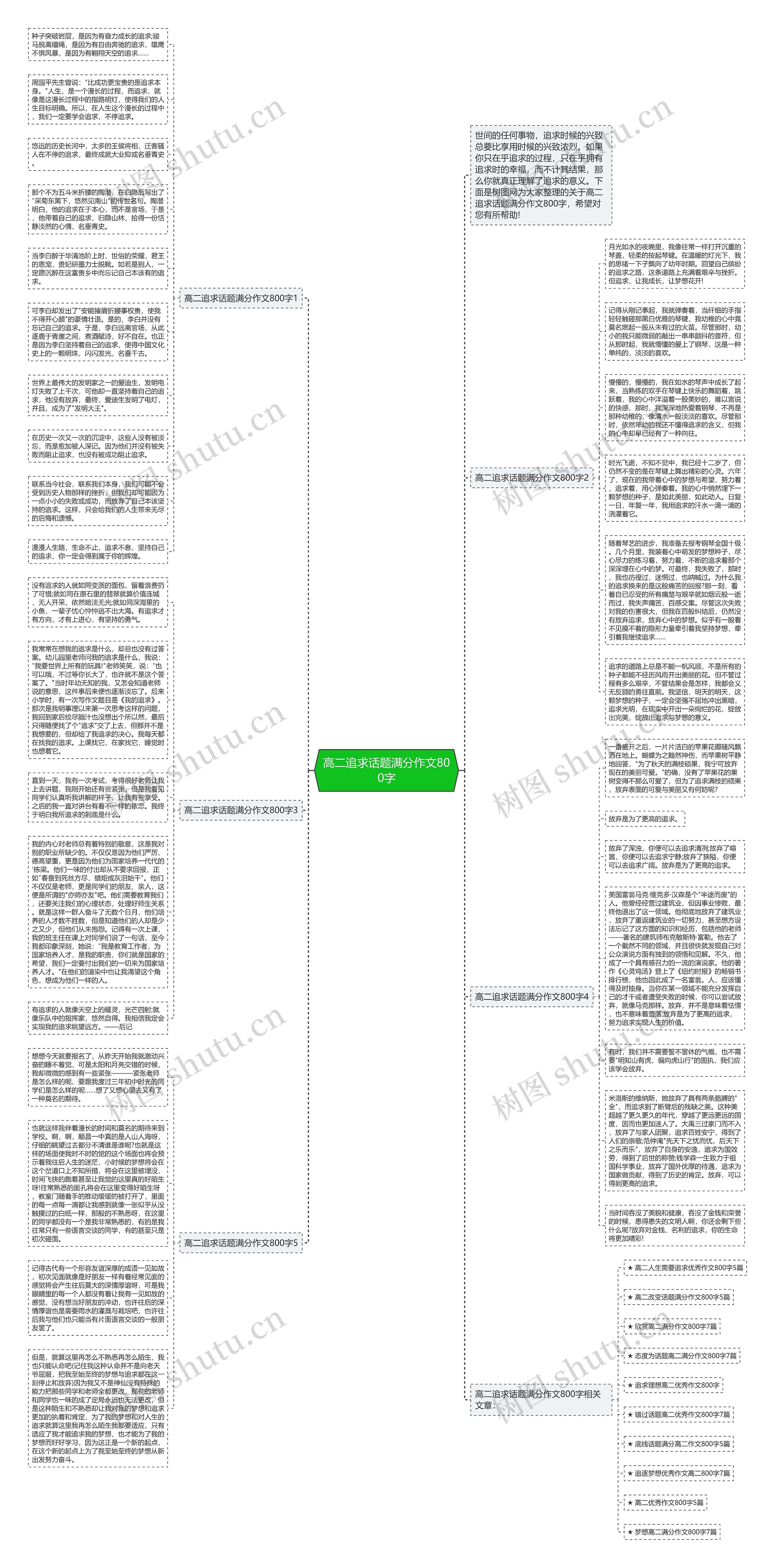 高二追求话题满分作文800字思维导图