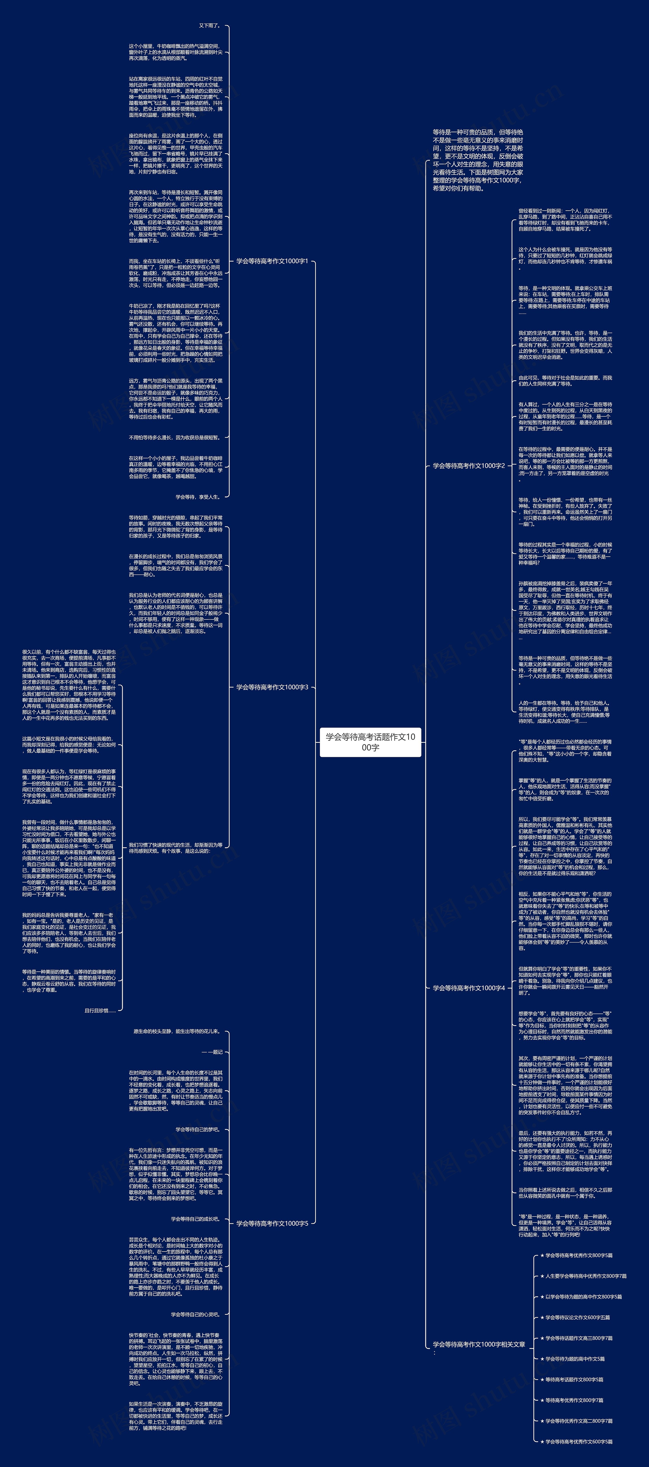 学会等待高考话题作文1000字思维导图