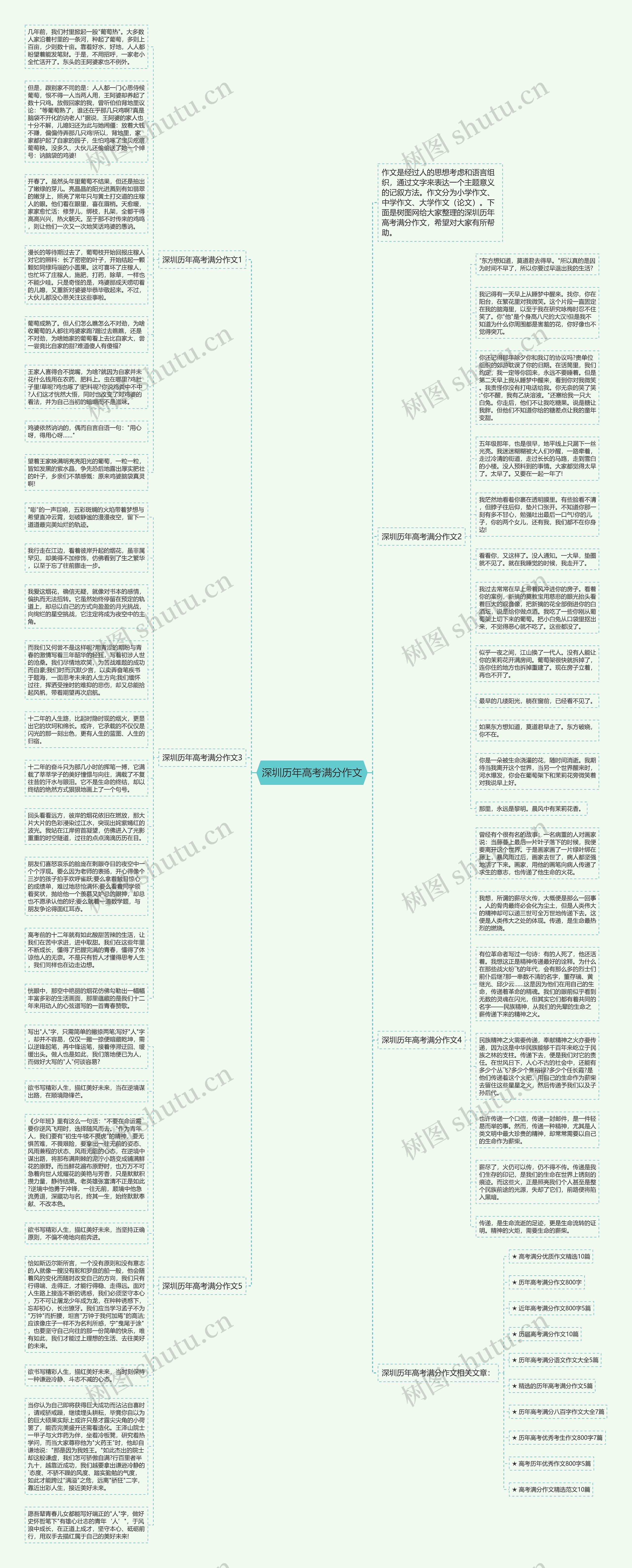 深圳历年高考满分作文思维导图