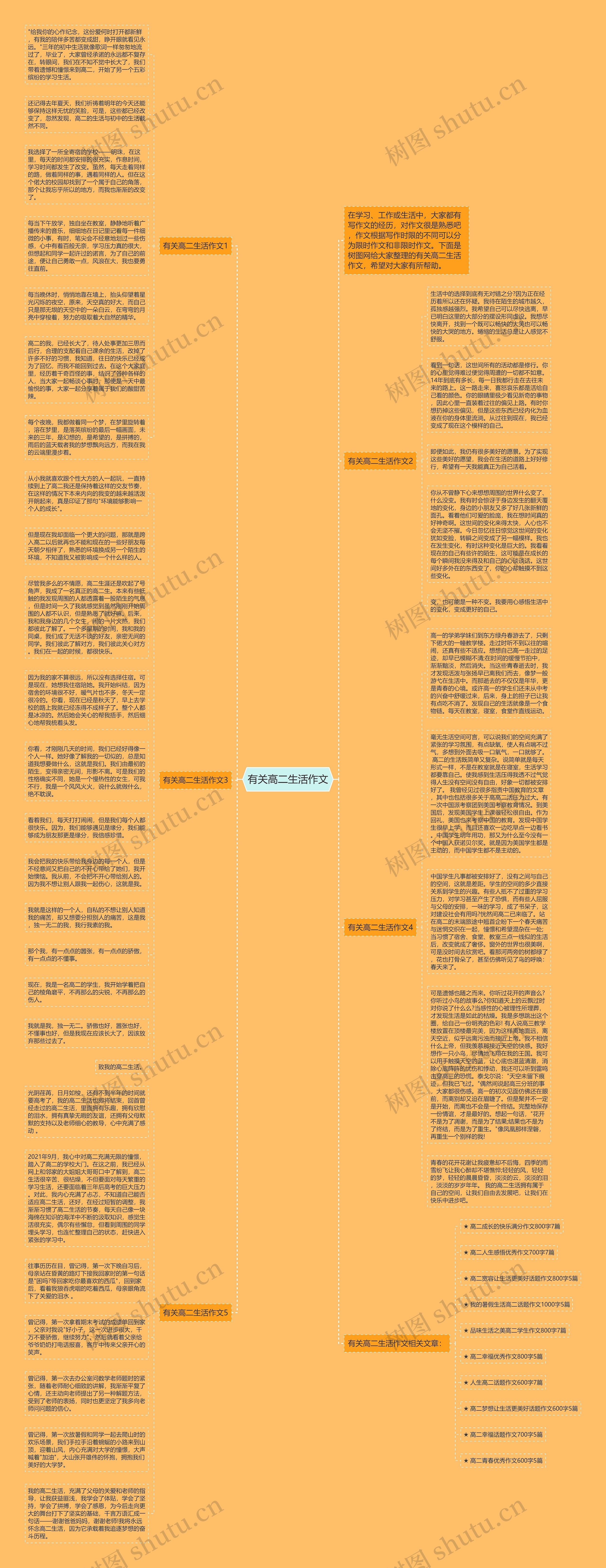 有关高二生活作文思维导图