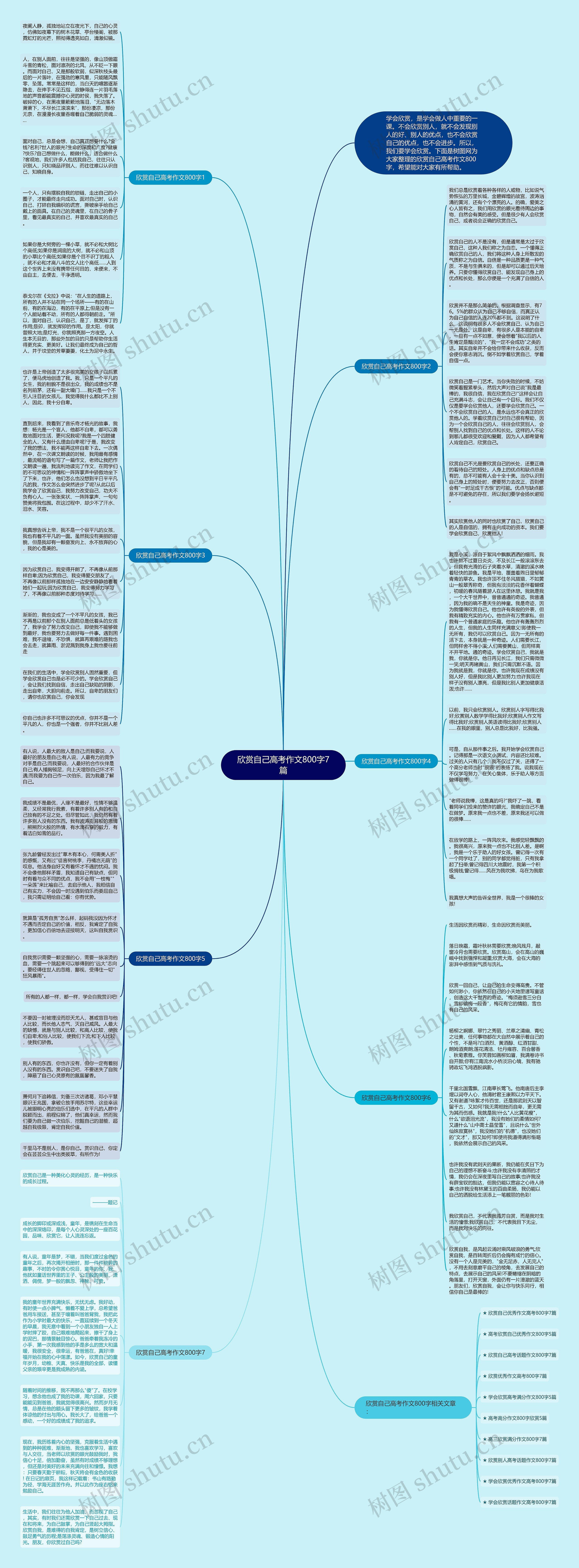 欣赏自己高考作文800字7篇思维导图