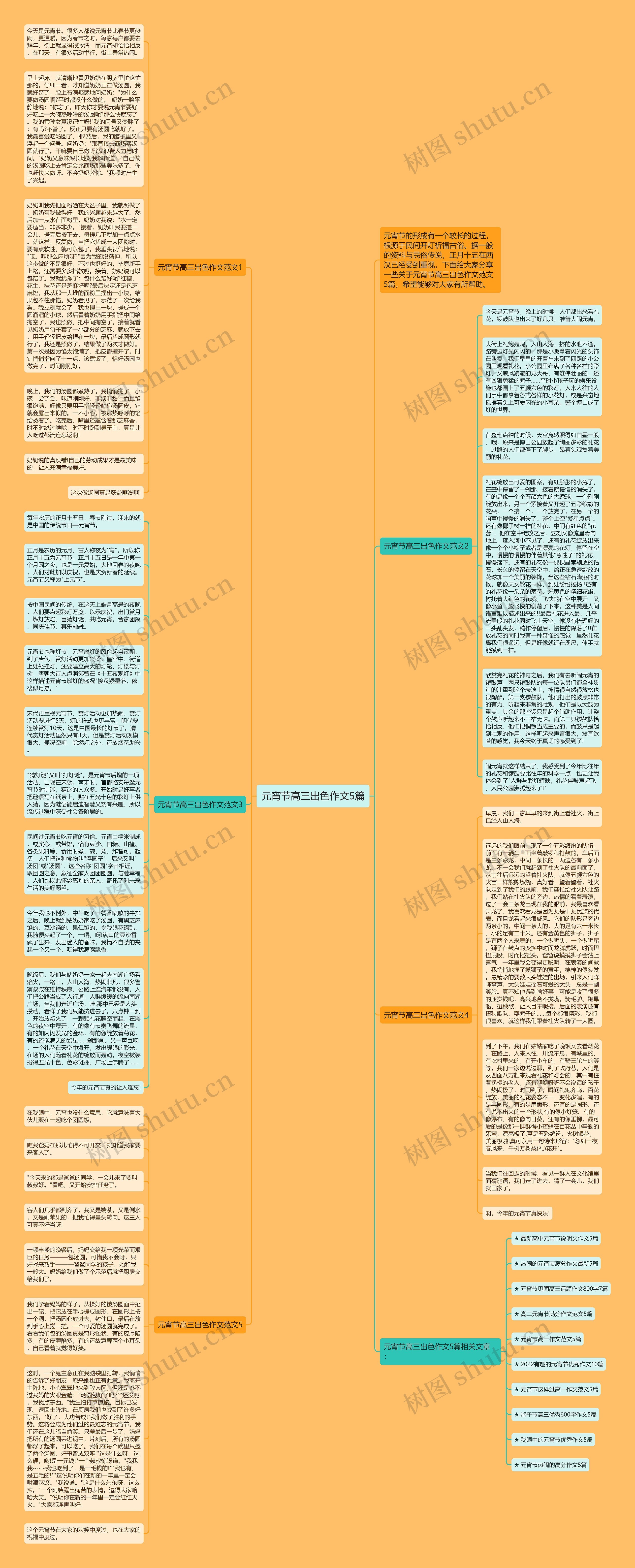 元宵节高三出色作文5篇思维导图
