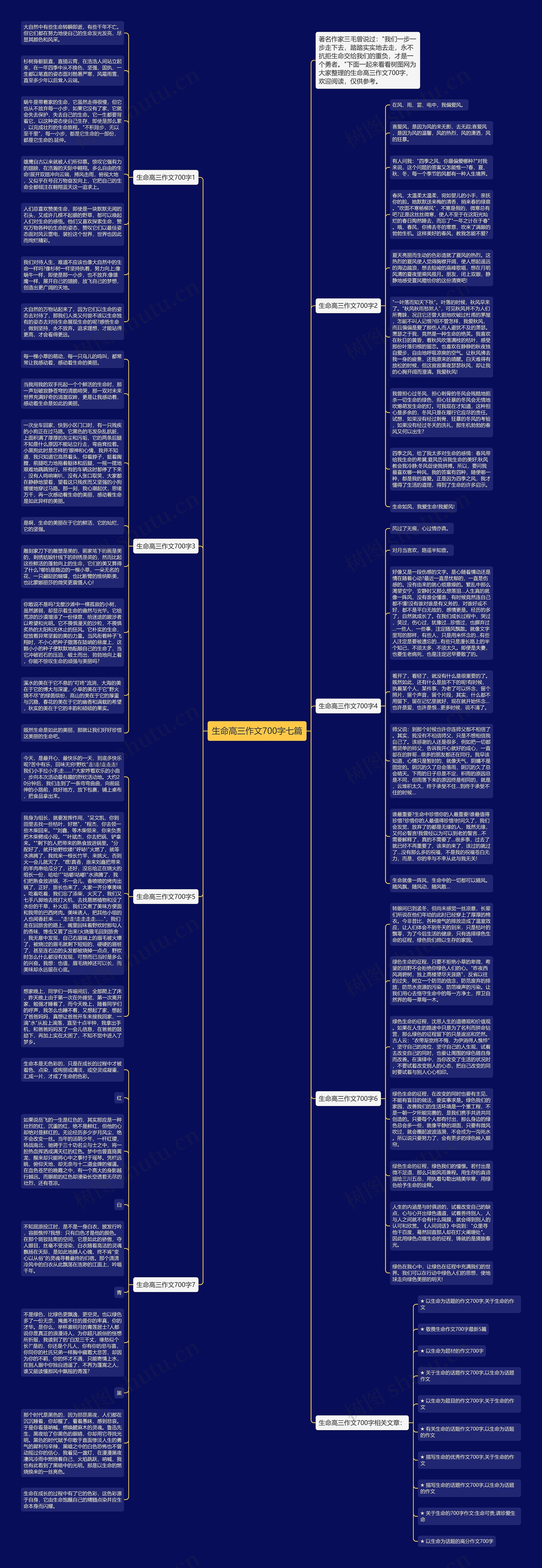 生命高三作文700字七篇思维导图