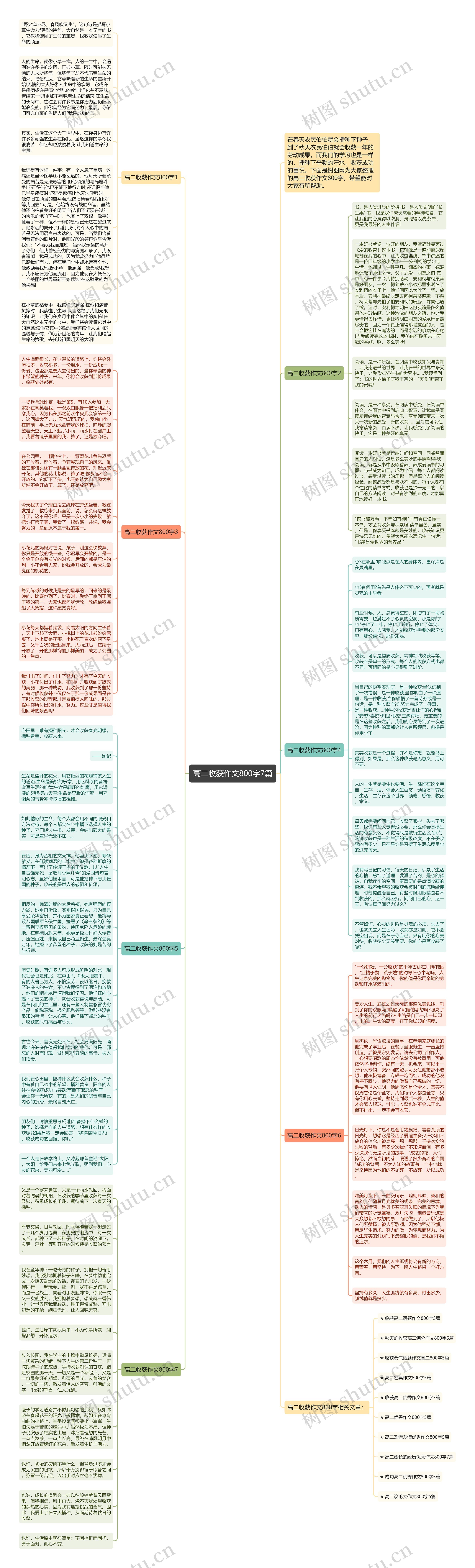 高二收获作文800字7篇思维导图高清图 高二收获作文800字7篇思维导图