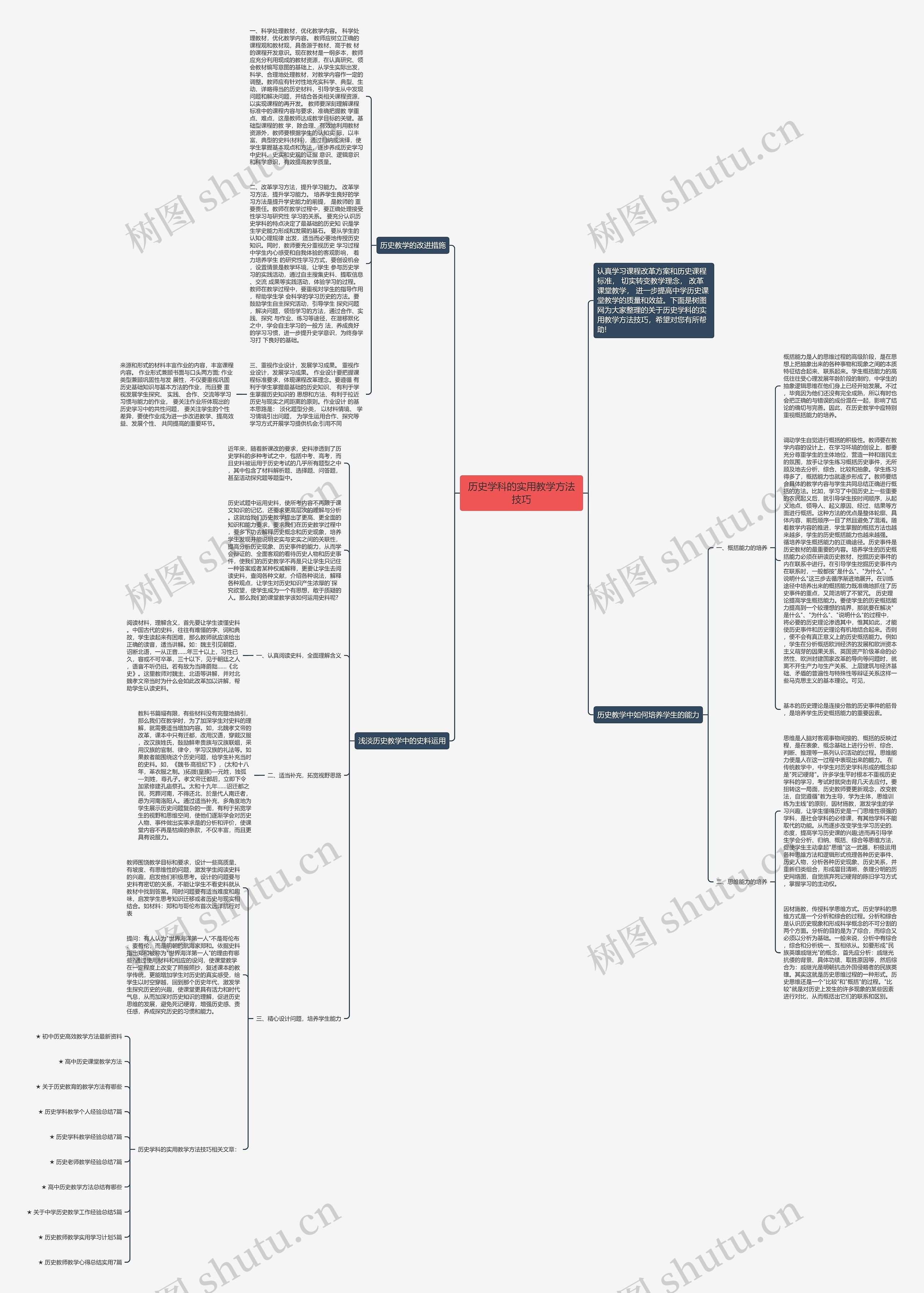 历史学科的实用教学方法技巧思维导图