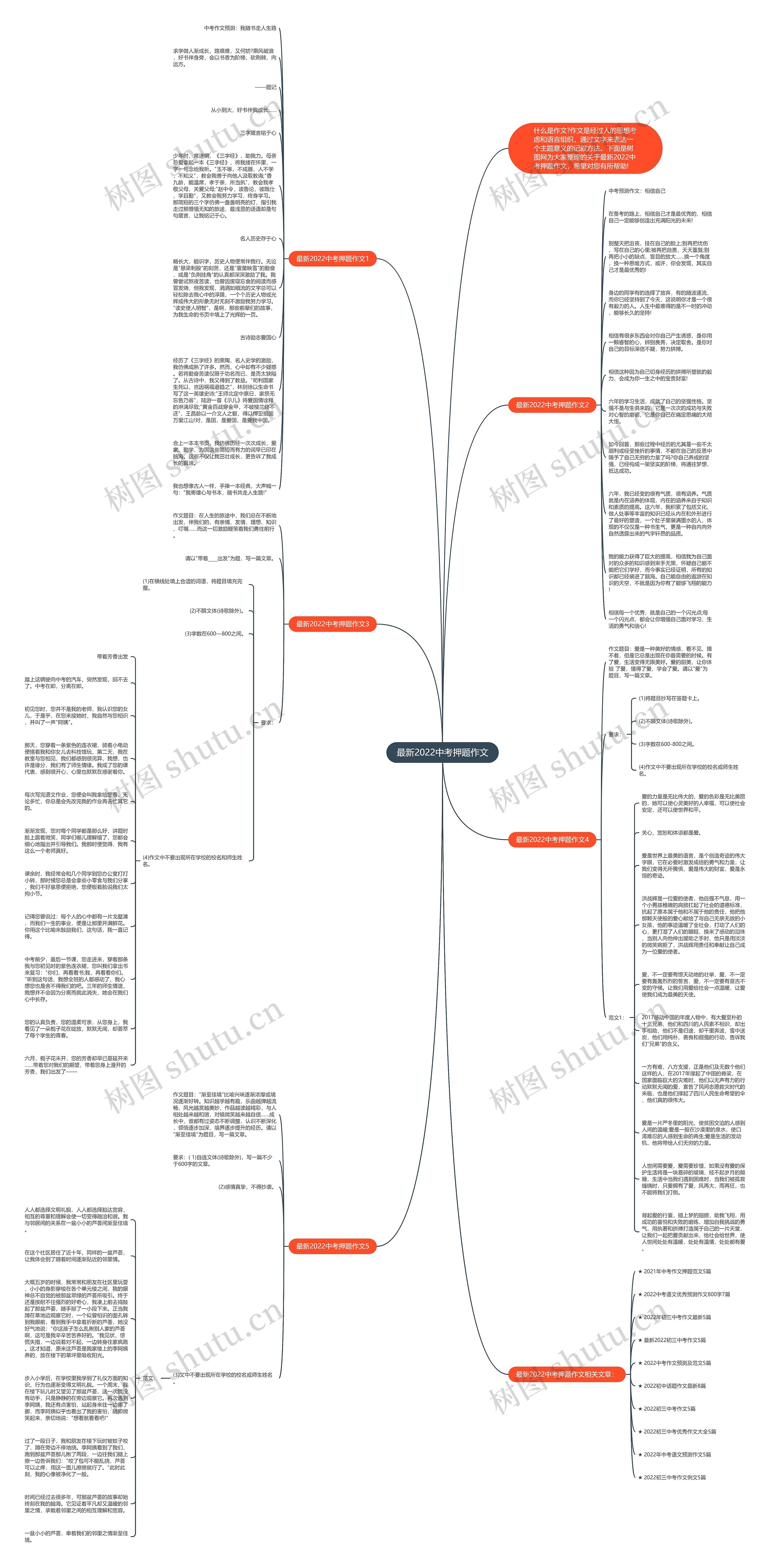 最新2022中考押题作文思维导图