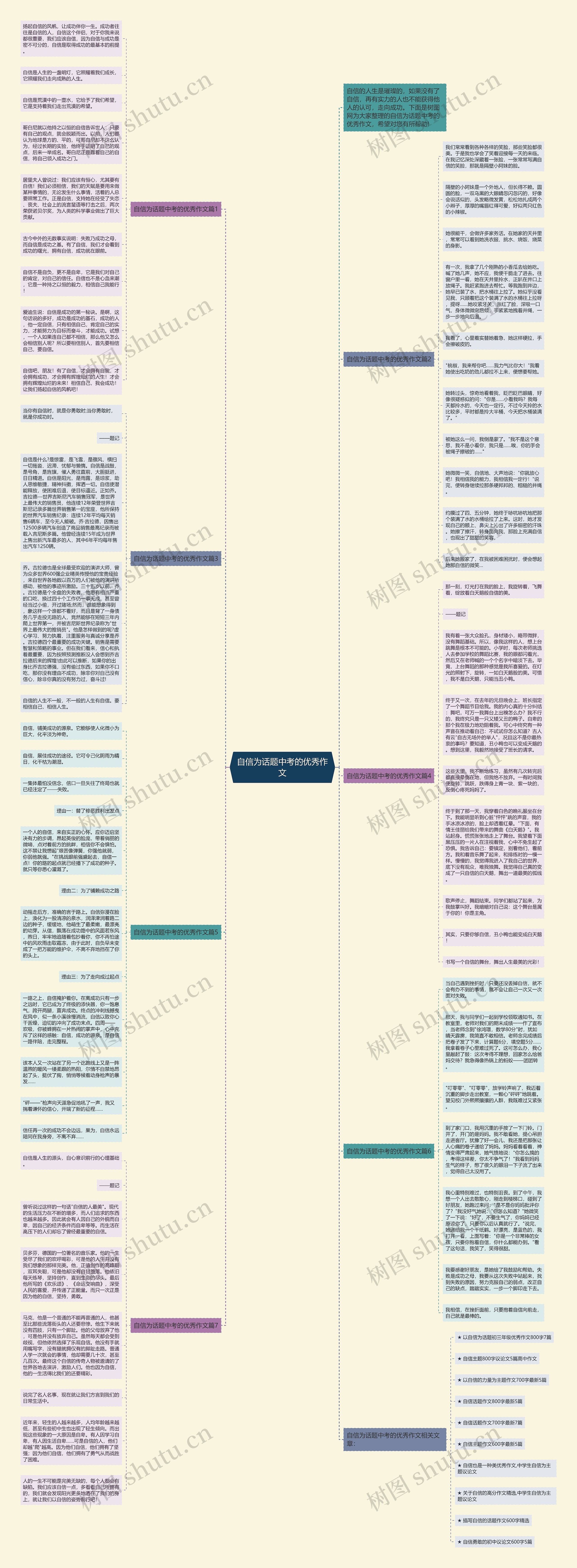 自信为话题中考的优秀作文思维导图