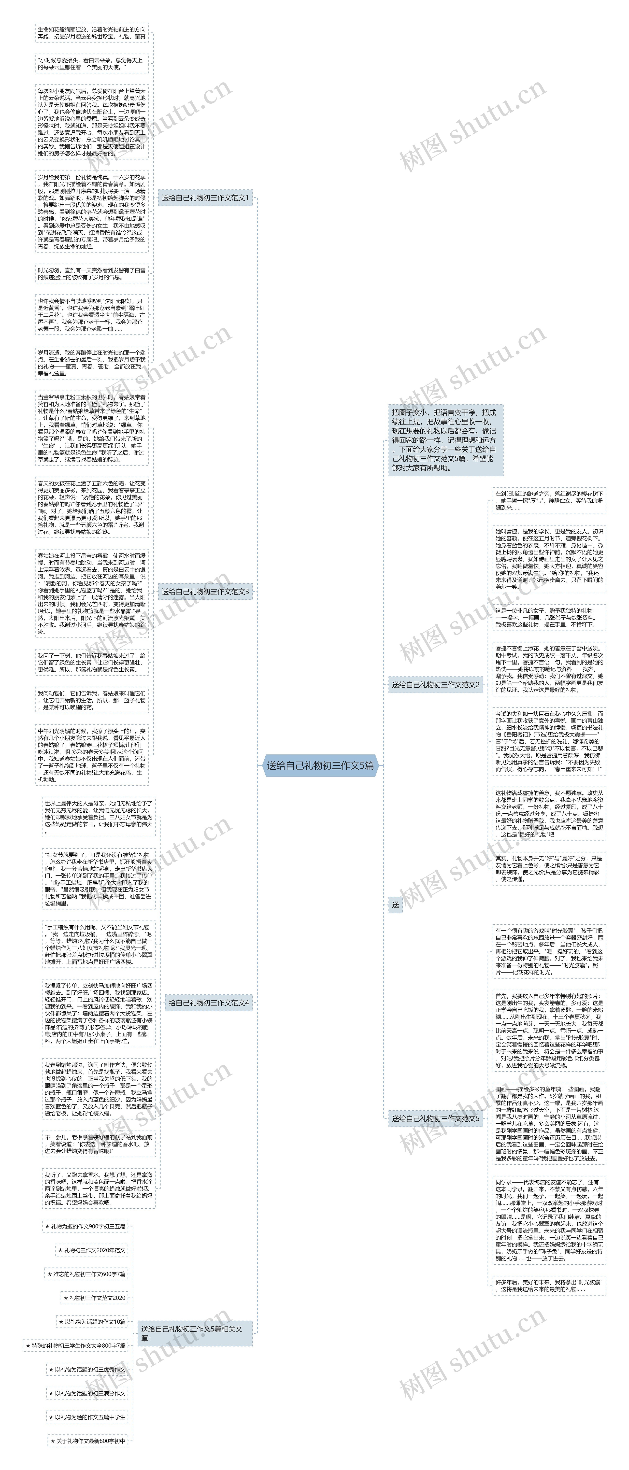 送给自己礼物初三作文5篇思维导图