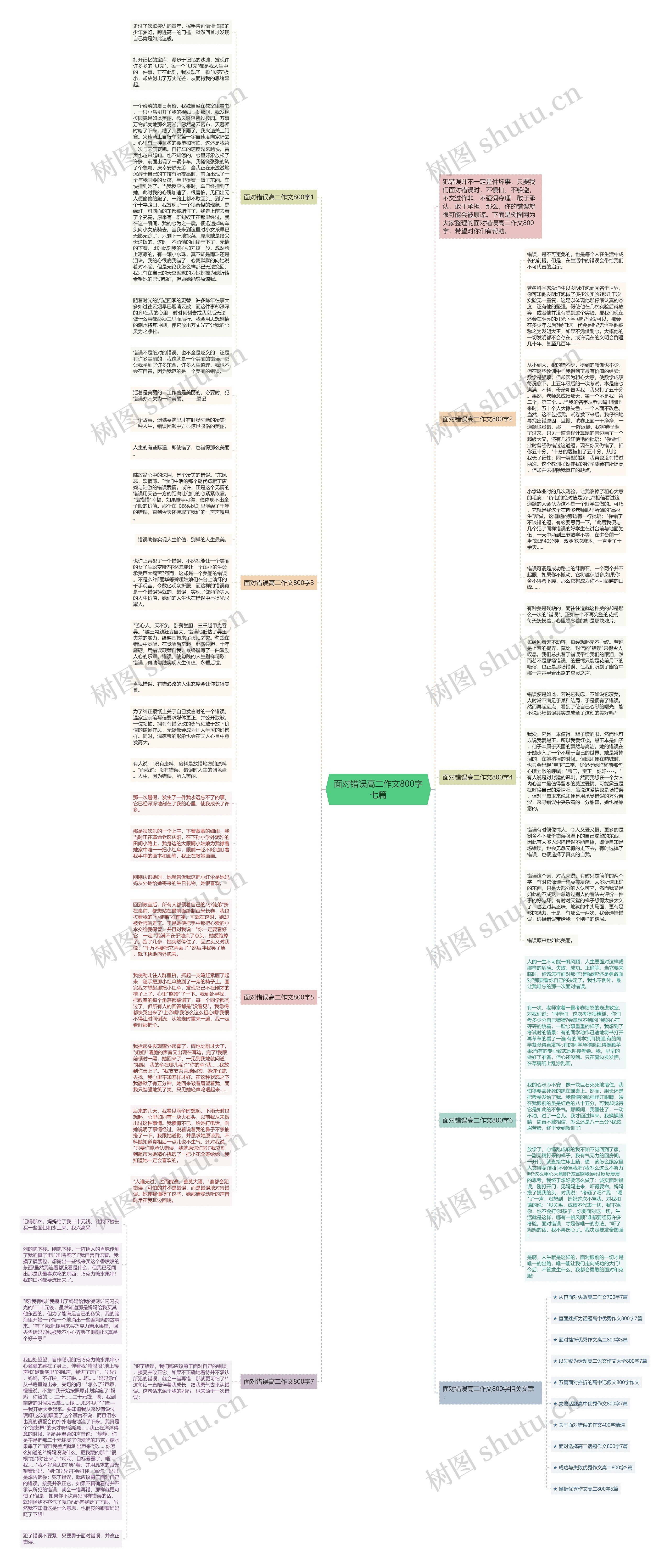 面对错误高二作文800字七篇思维导图