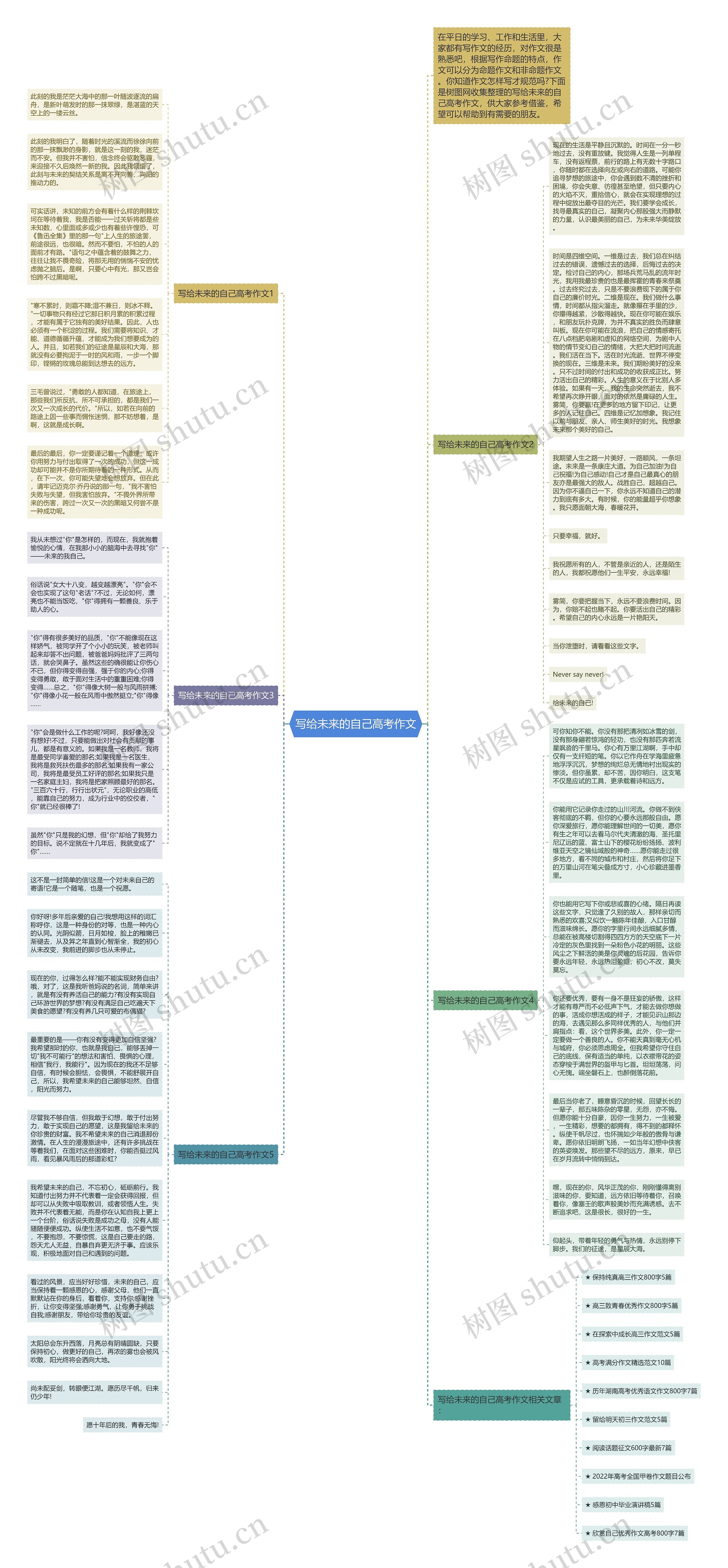 写给未来的自己高考作文思维导图