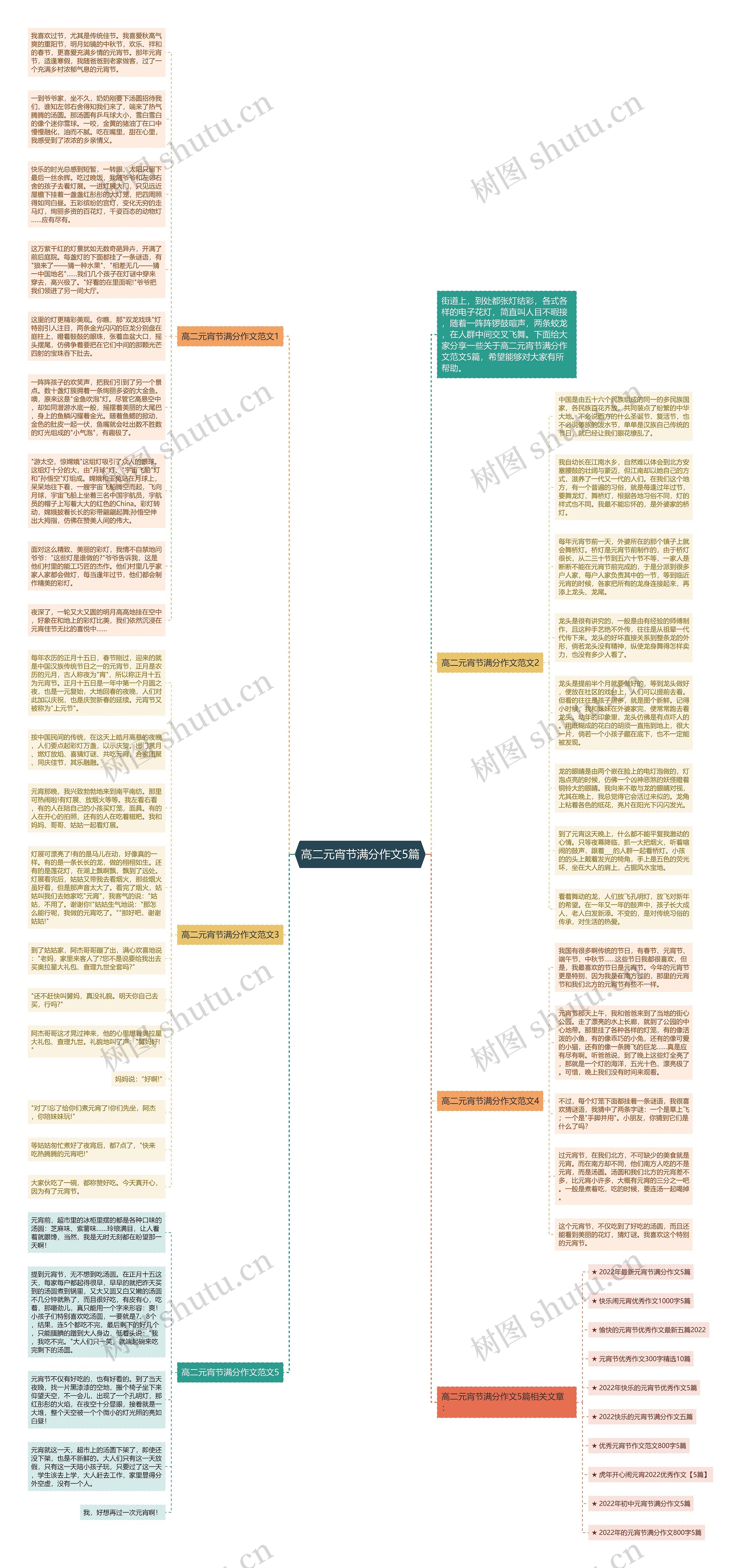 高二元宵节满分作文5篇思维导图