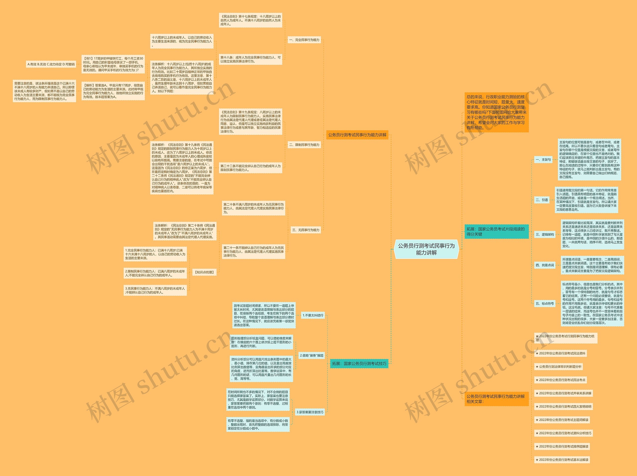 公务员行测考试民事行为能力讲解思维导图
