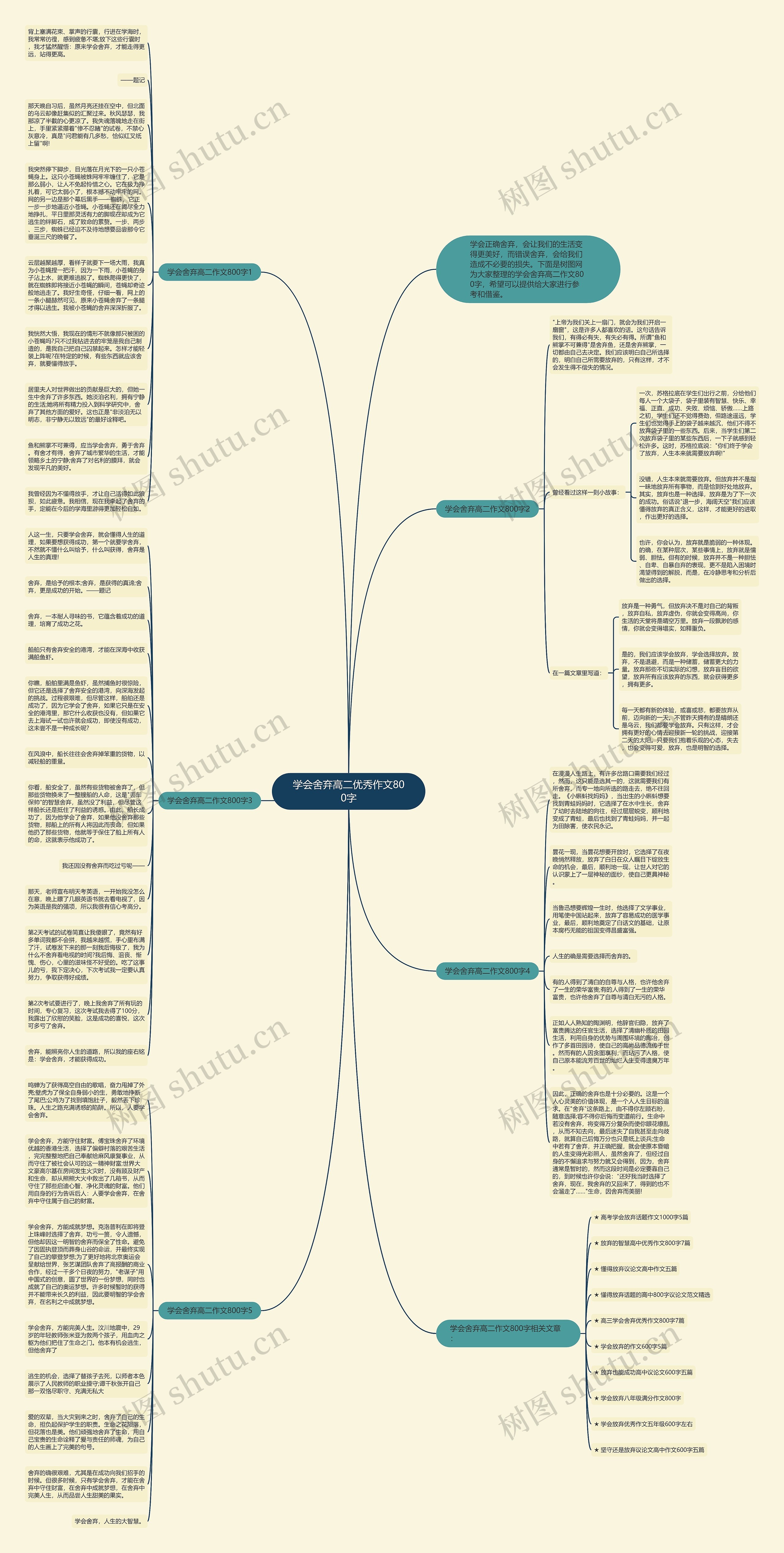 学会舍弃高二优秀作文800字思维导图
