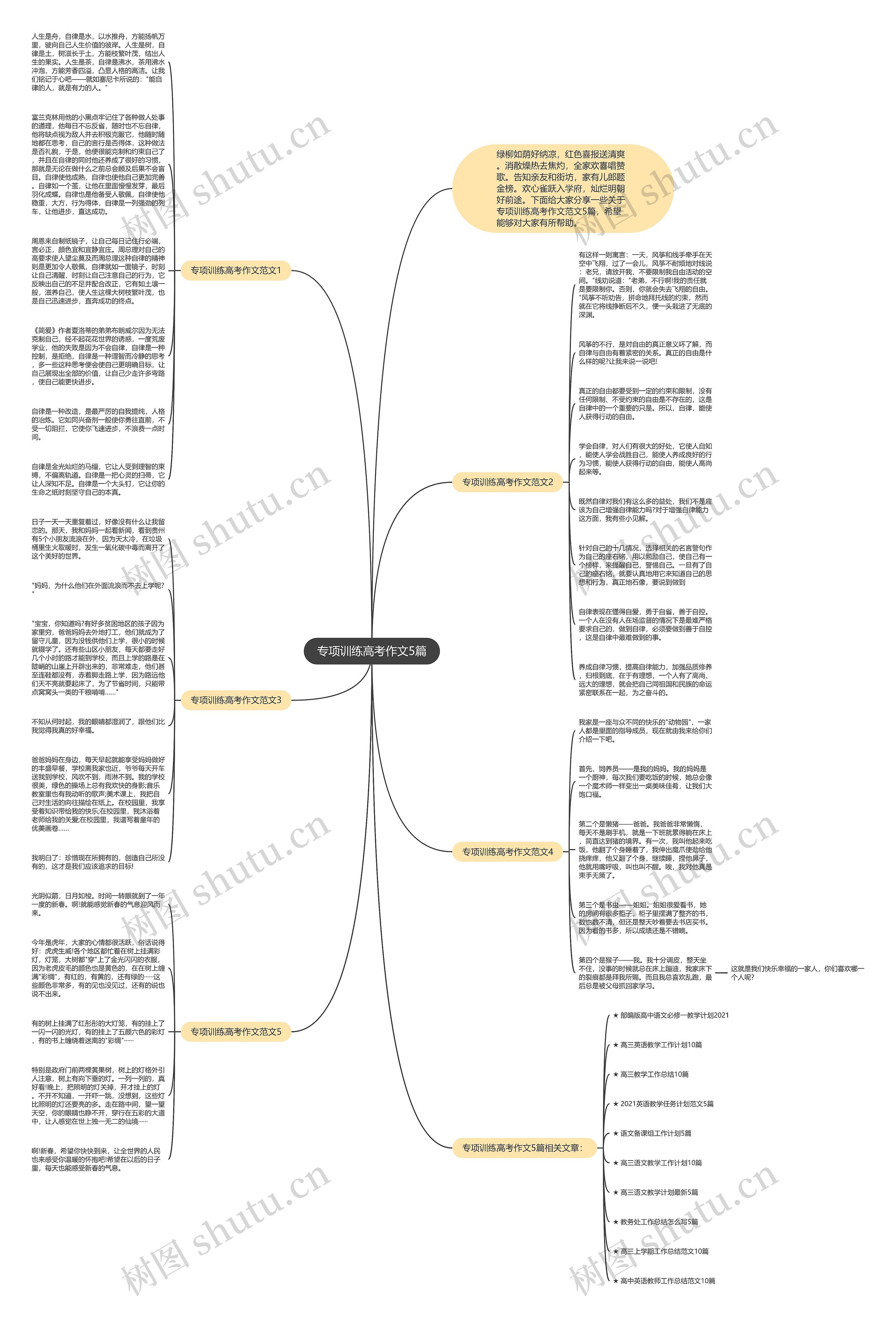 专项训练高考作文5篇思维导图