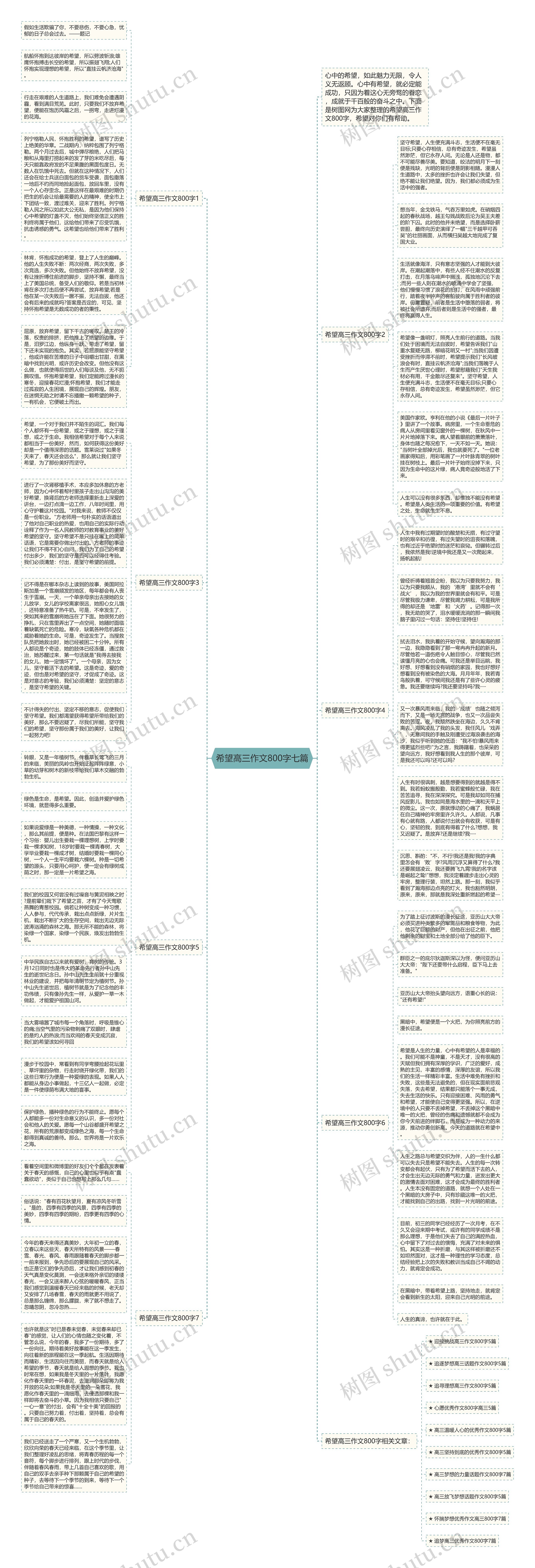 希望高三作文800字七篇思维导图