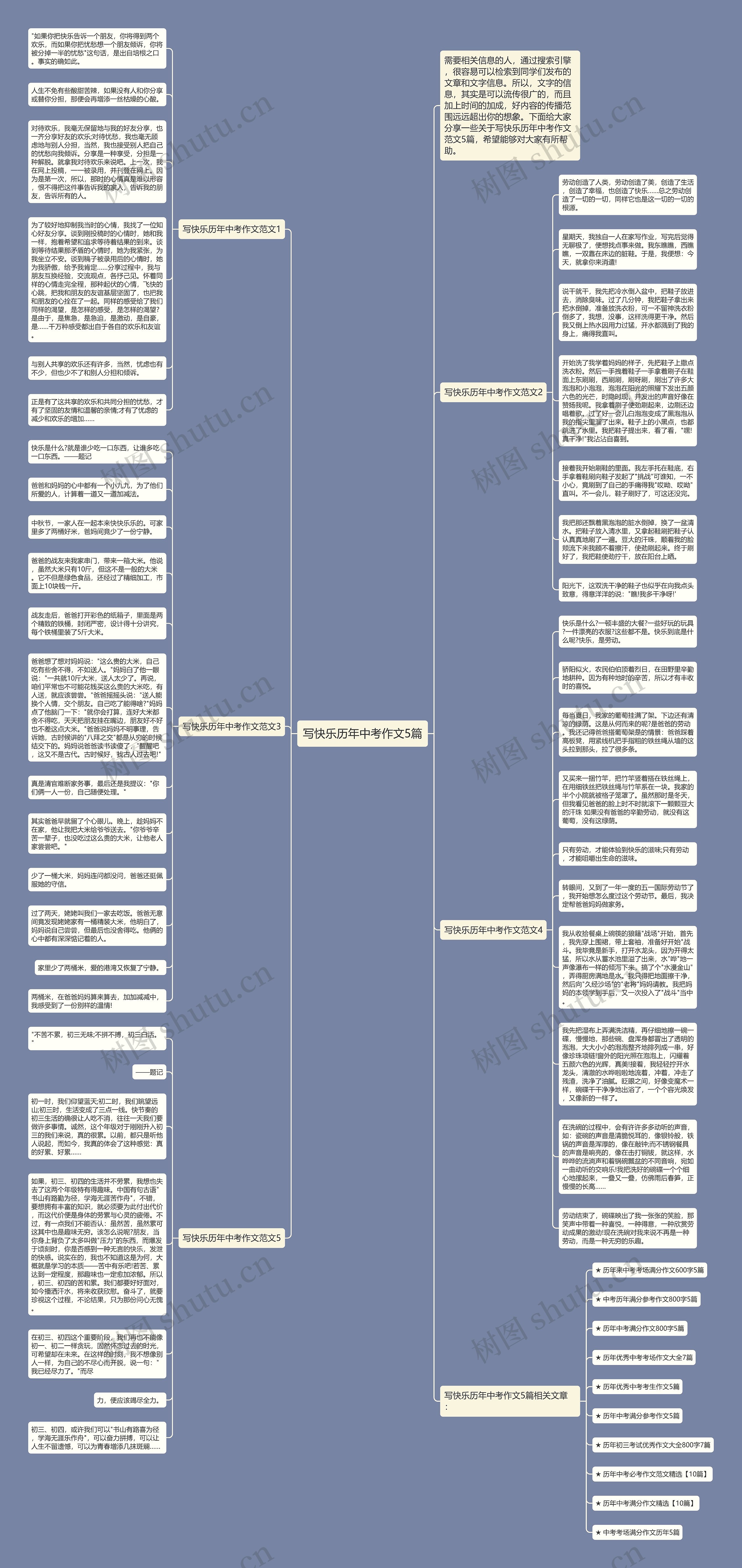 写快乐历年中考作文5篇思维导图