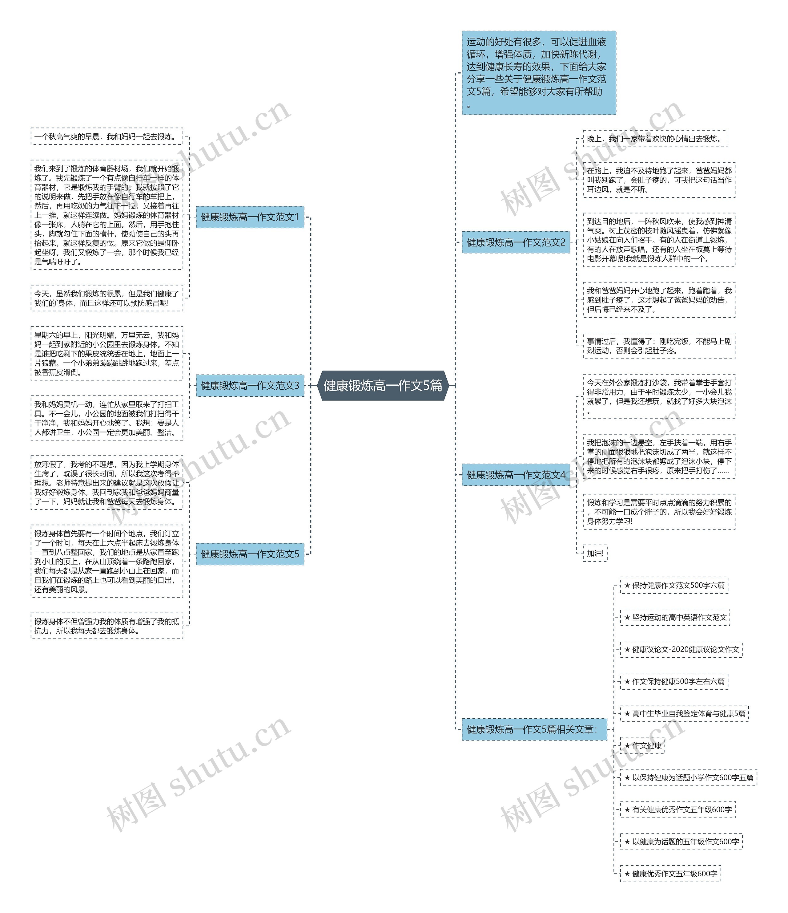 健康锻炼高一作文5篇思维导图