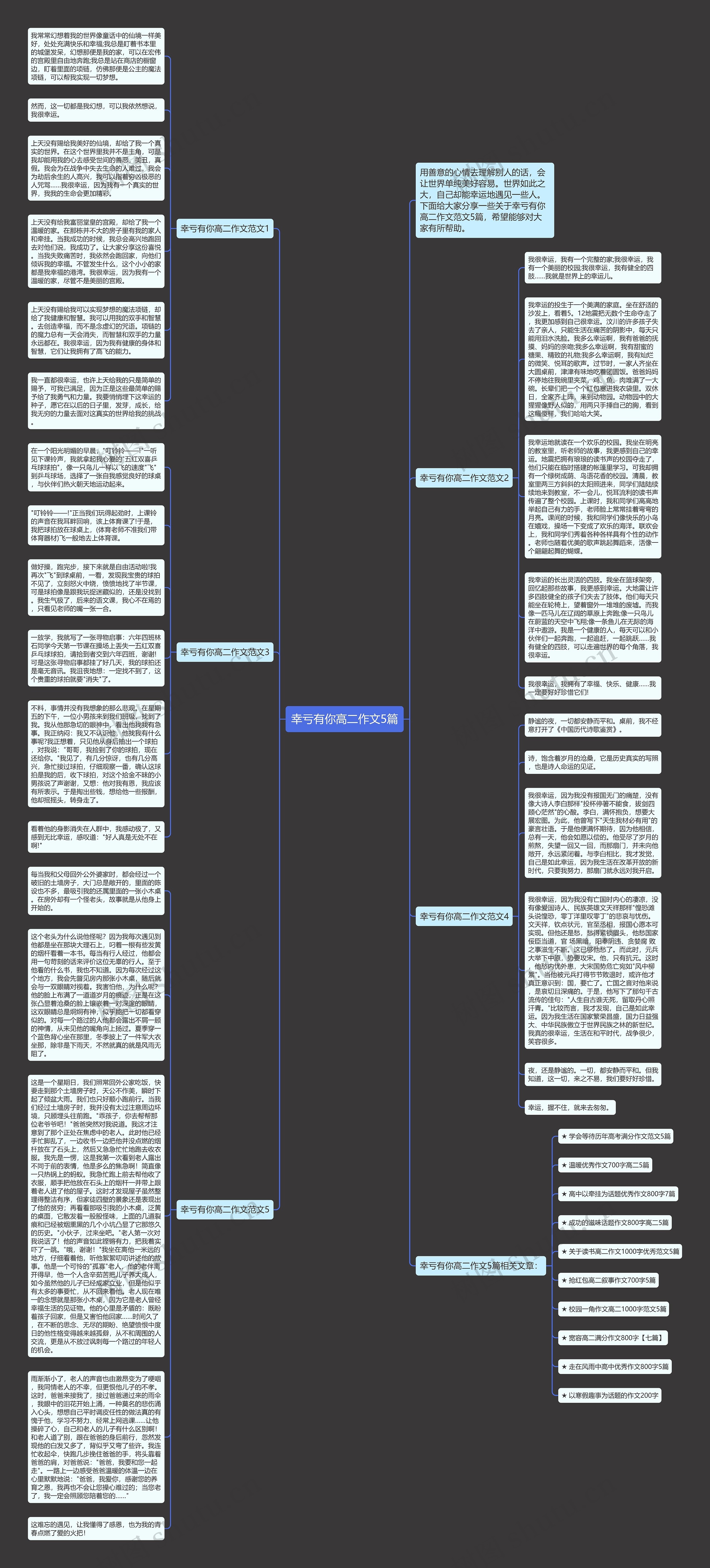 幸亏有你高二作文5篇思维导图