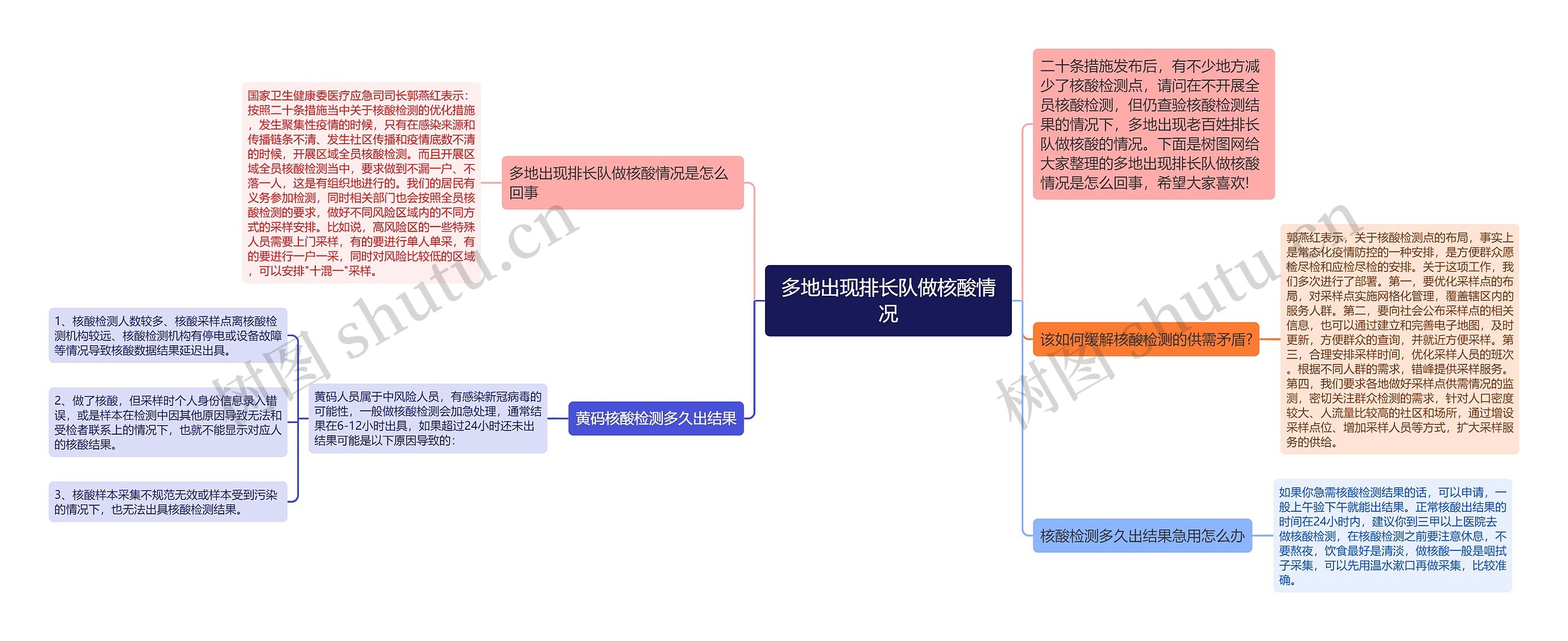 多地出现排长队做核酸情况思维导图