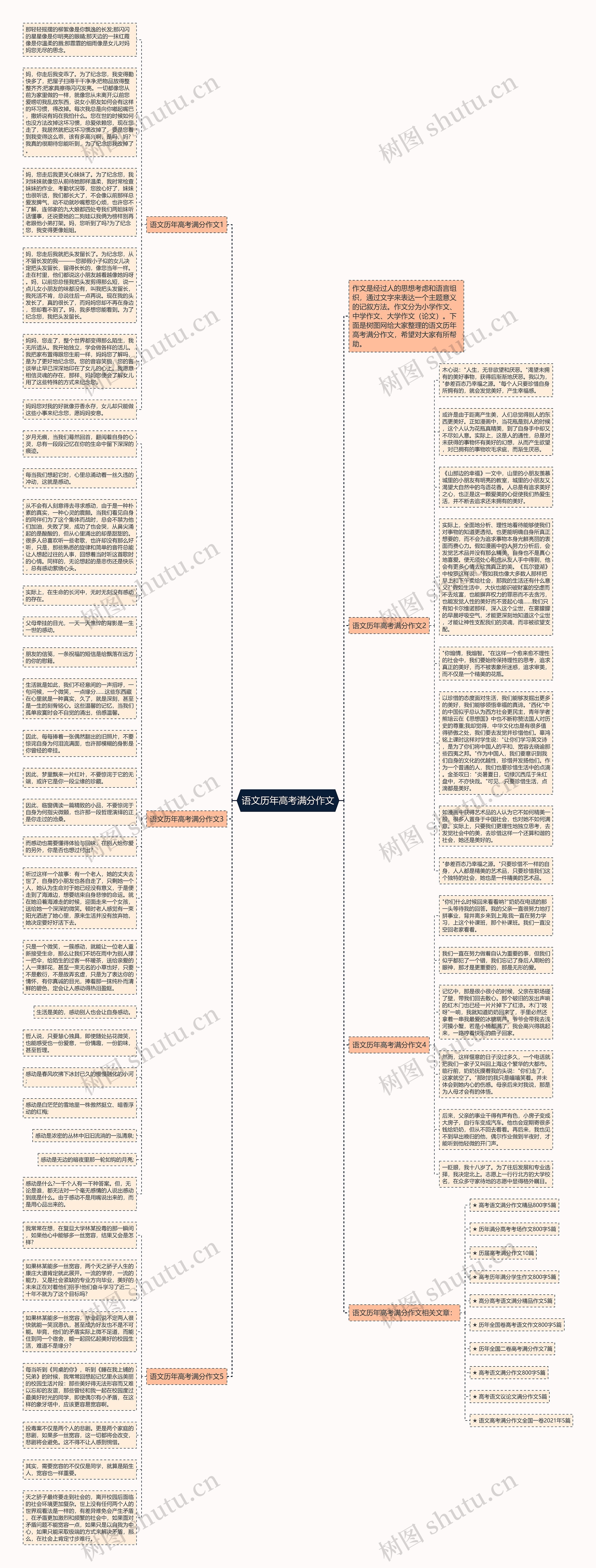 语文历年高考满分作文思维导图