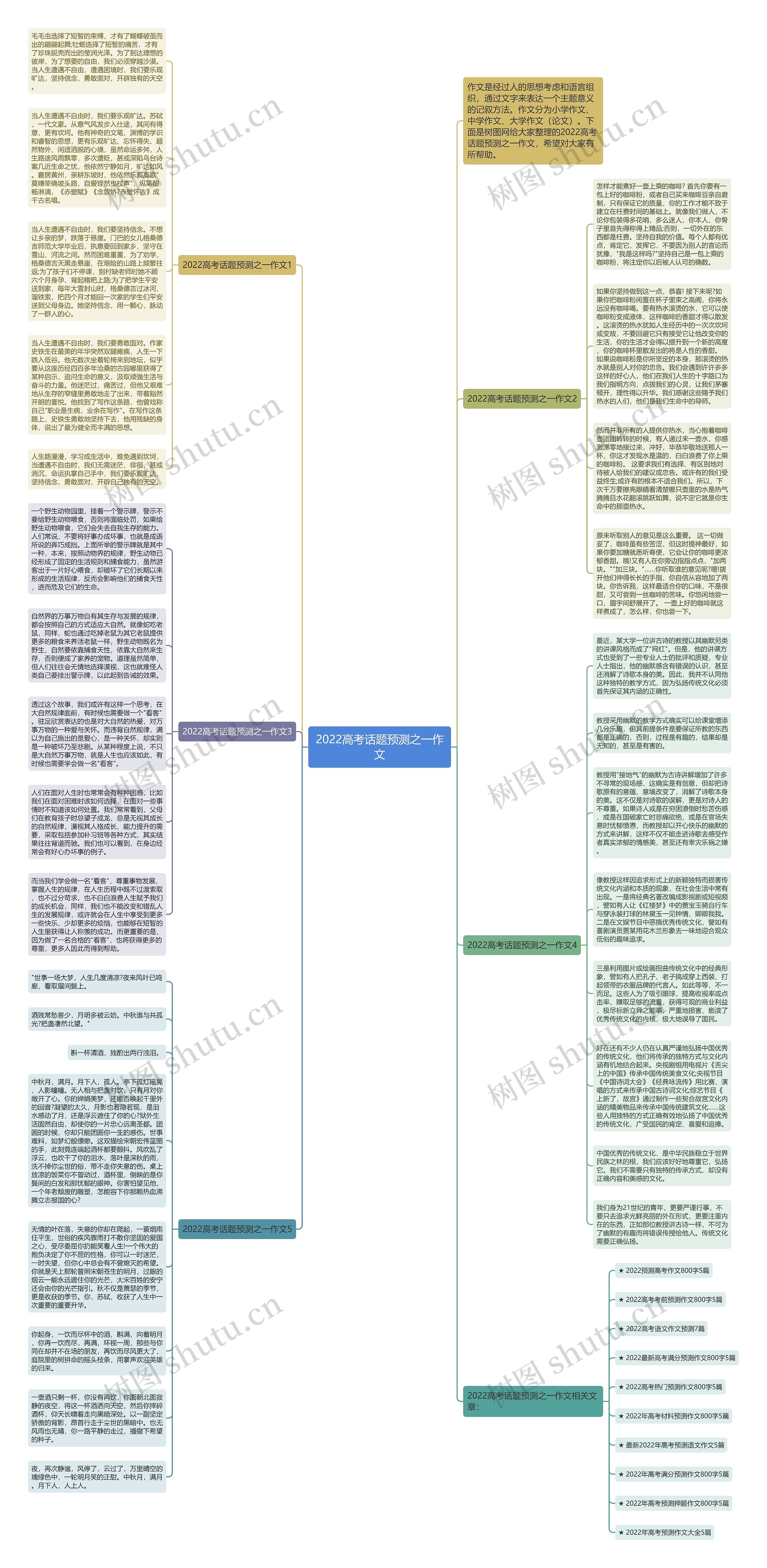2022高考话题预测之一作文思维导图