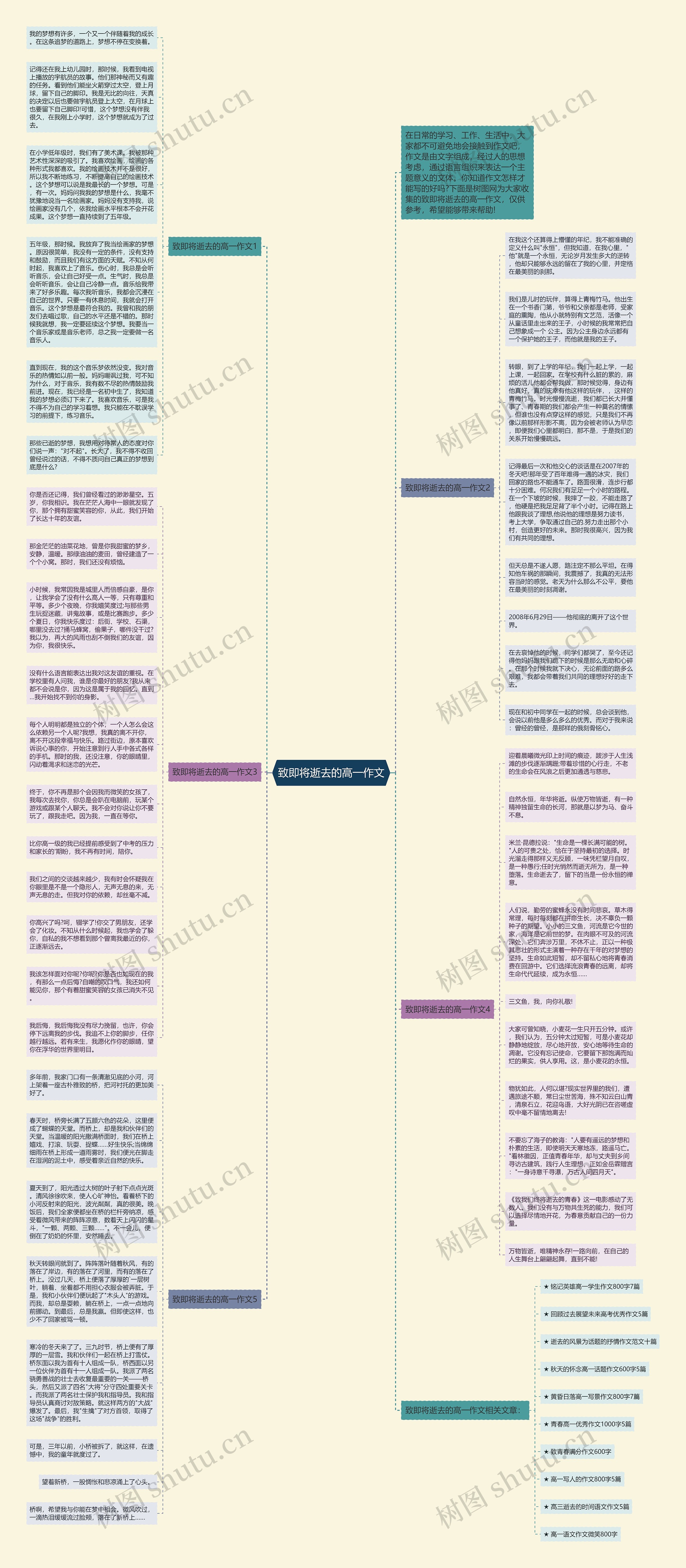 致即将逝去的高一作文思维导图