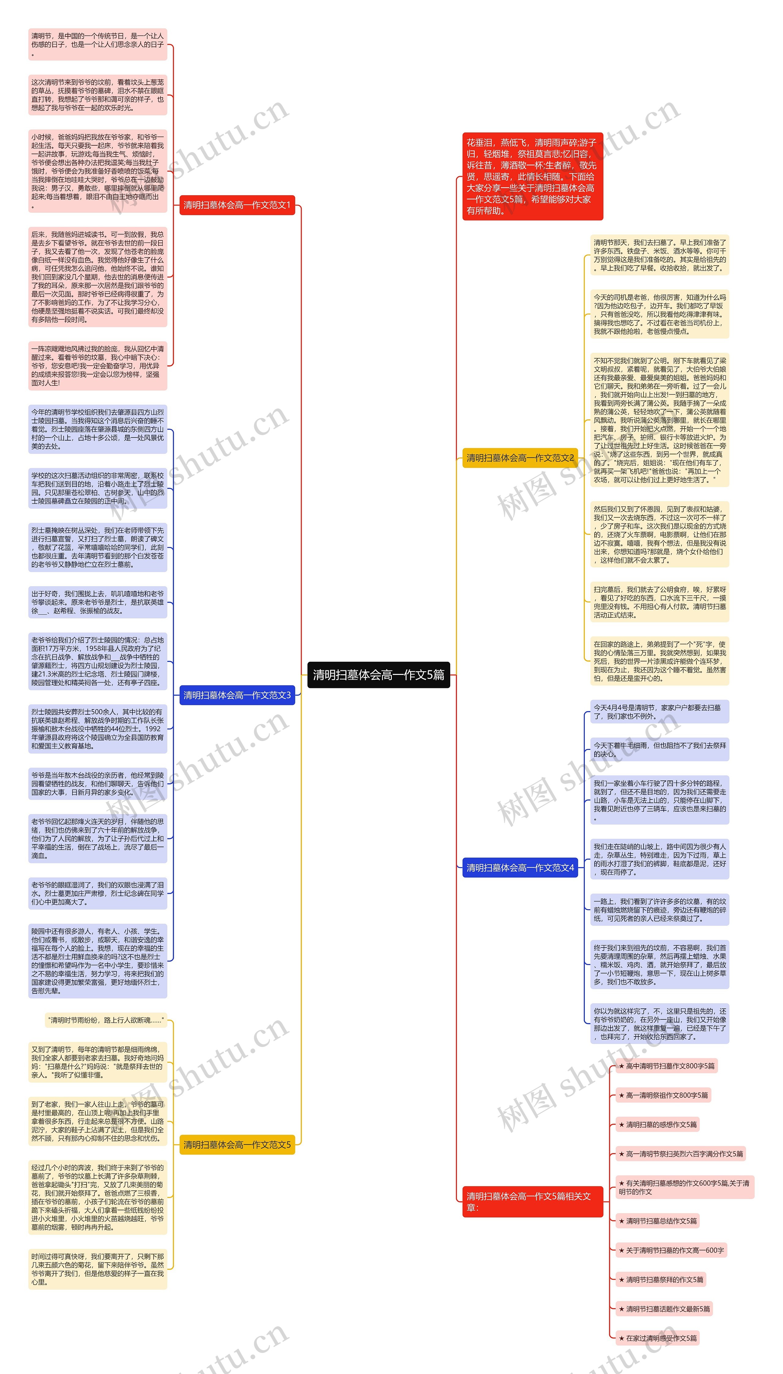 清明扫墓体会高一作文5篇思维导图高清图 清明扫墓体会高一作文5篇思维导图