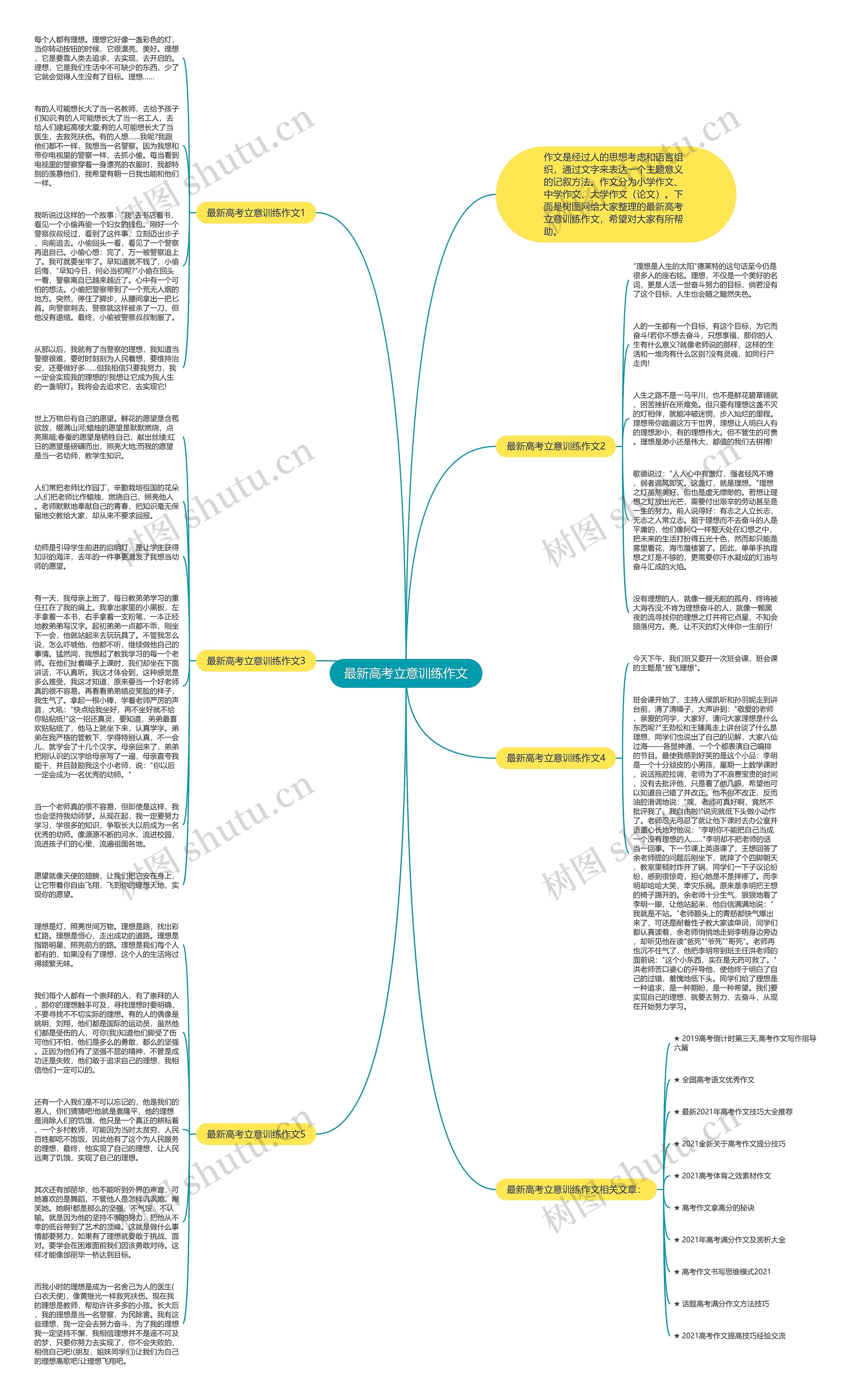 最新高考立意训练作文思维导图