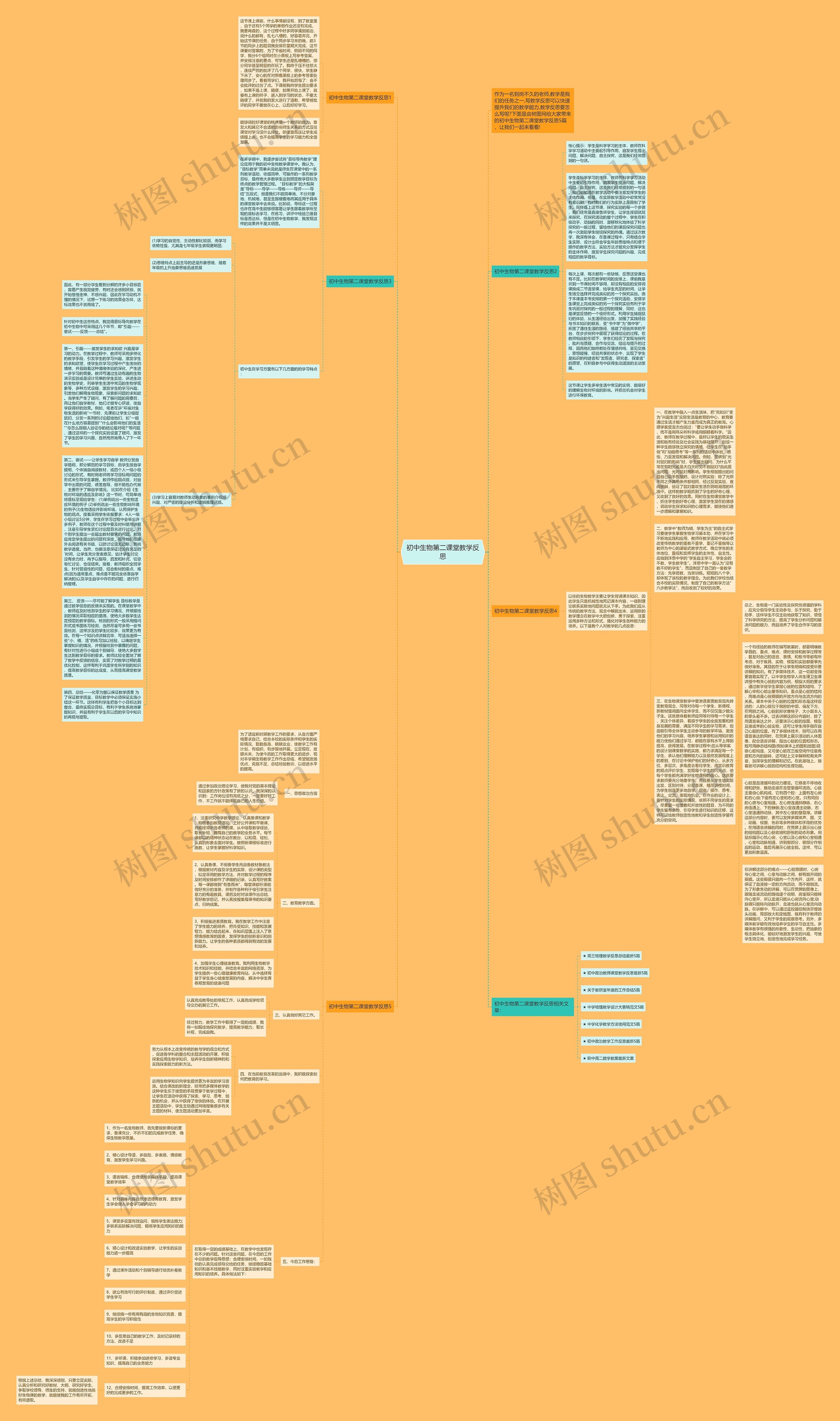 初中生物第二课堂教学反思思维导图