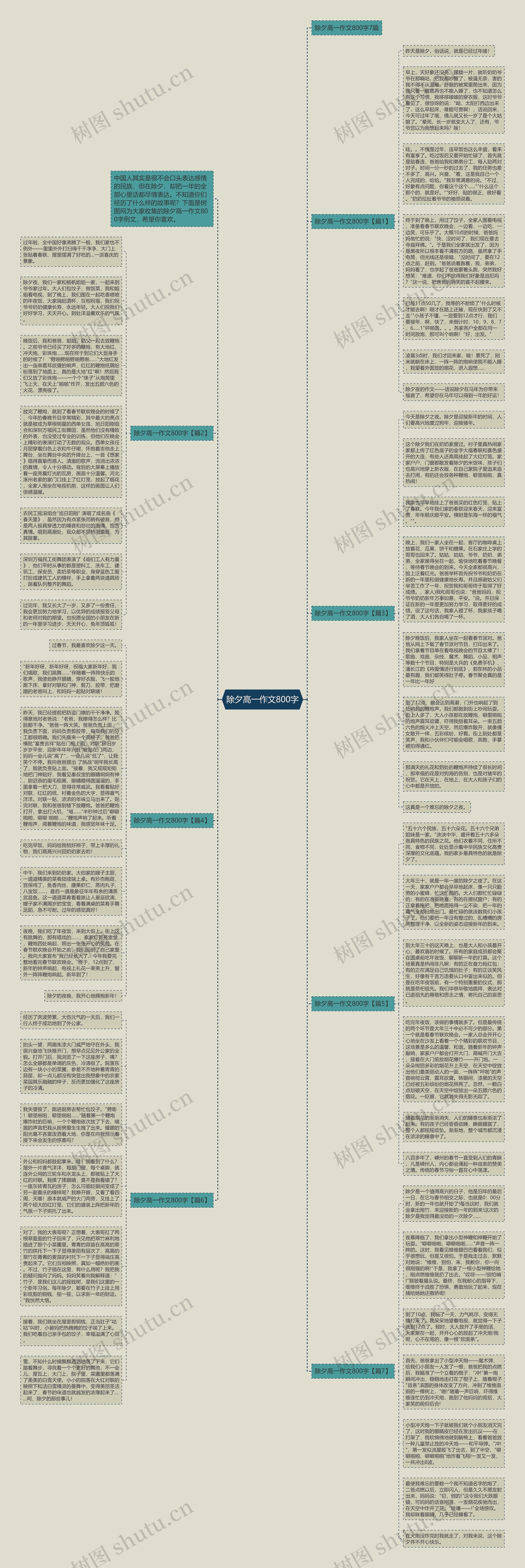 除夕高一作文800字思维导图