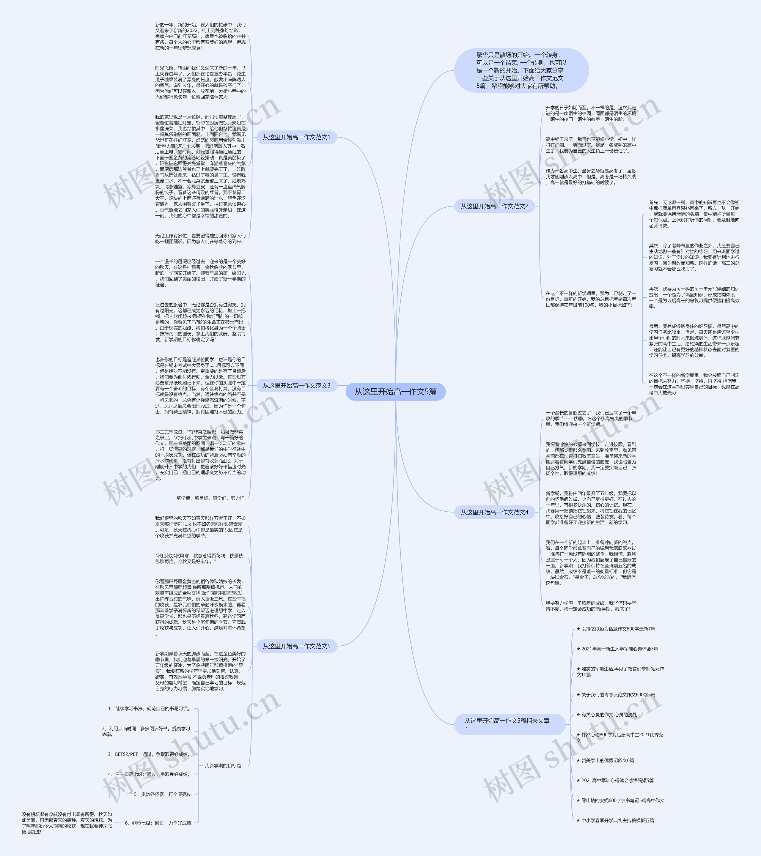 从这里开始高一作文5篇思维导图