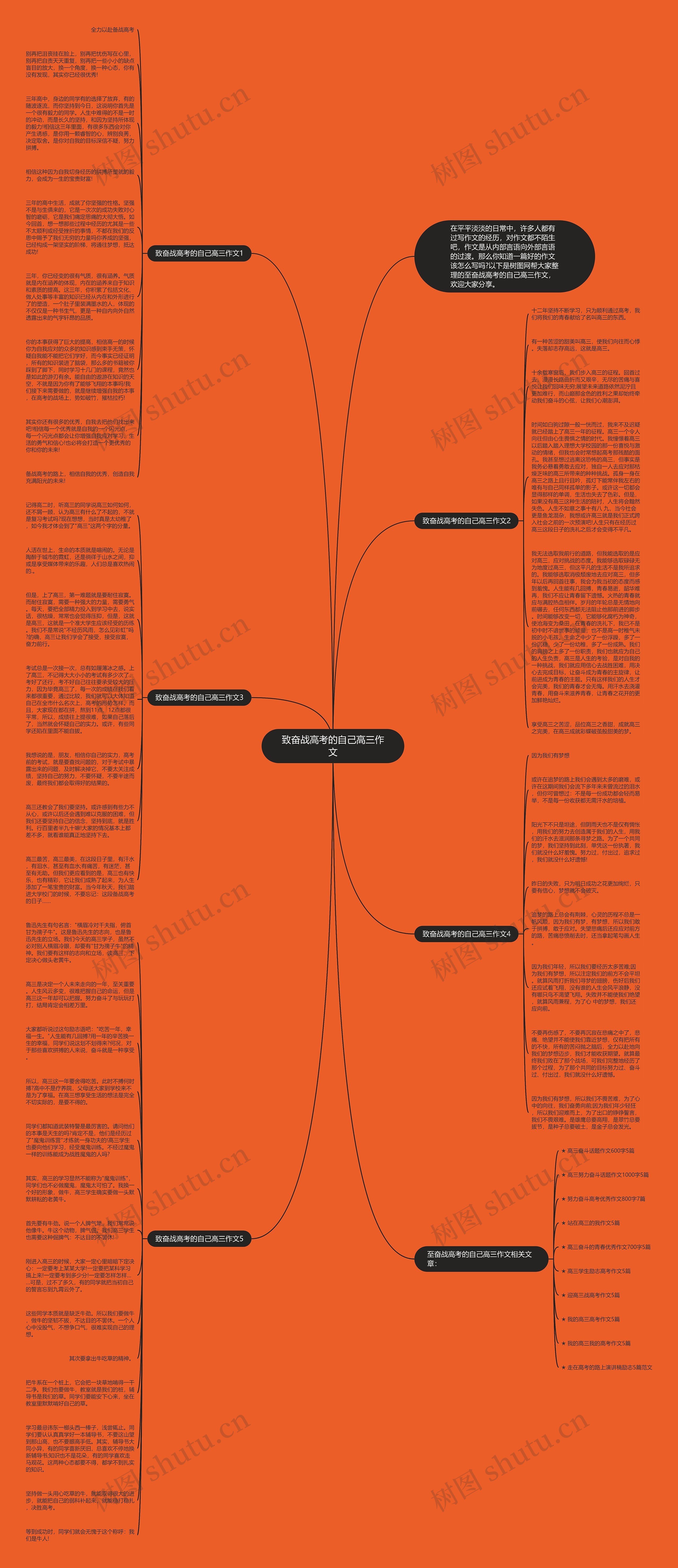 致奋战高考的自己高三作文思维导图