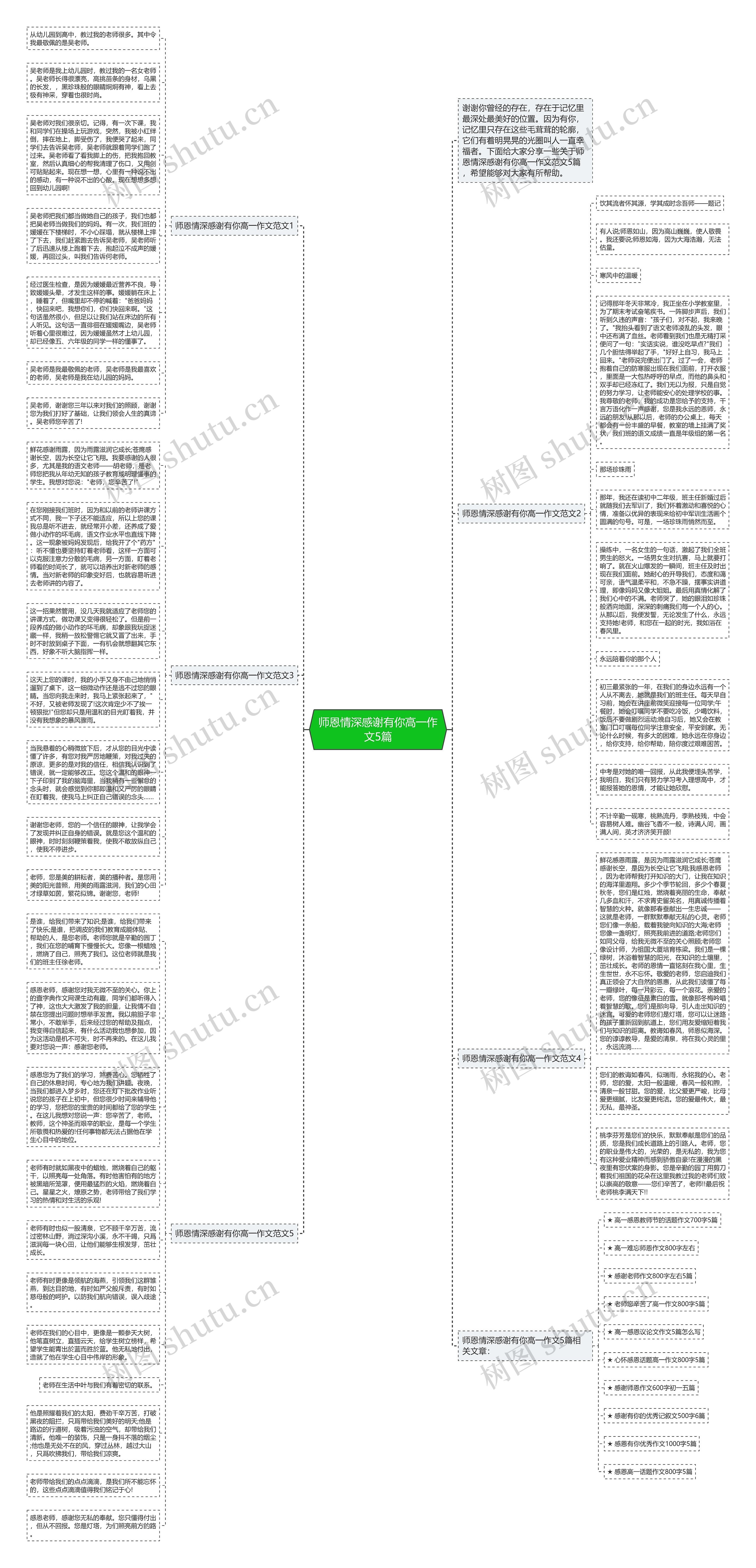 师恩情深感谢有你高一作文5篇思维导图