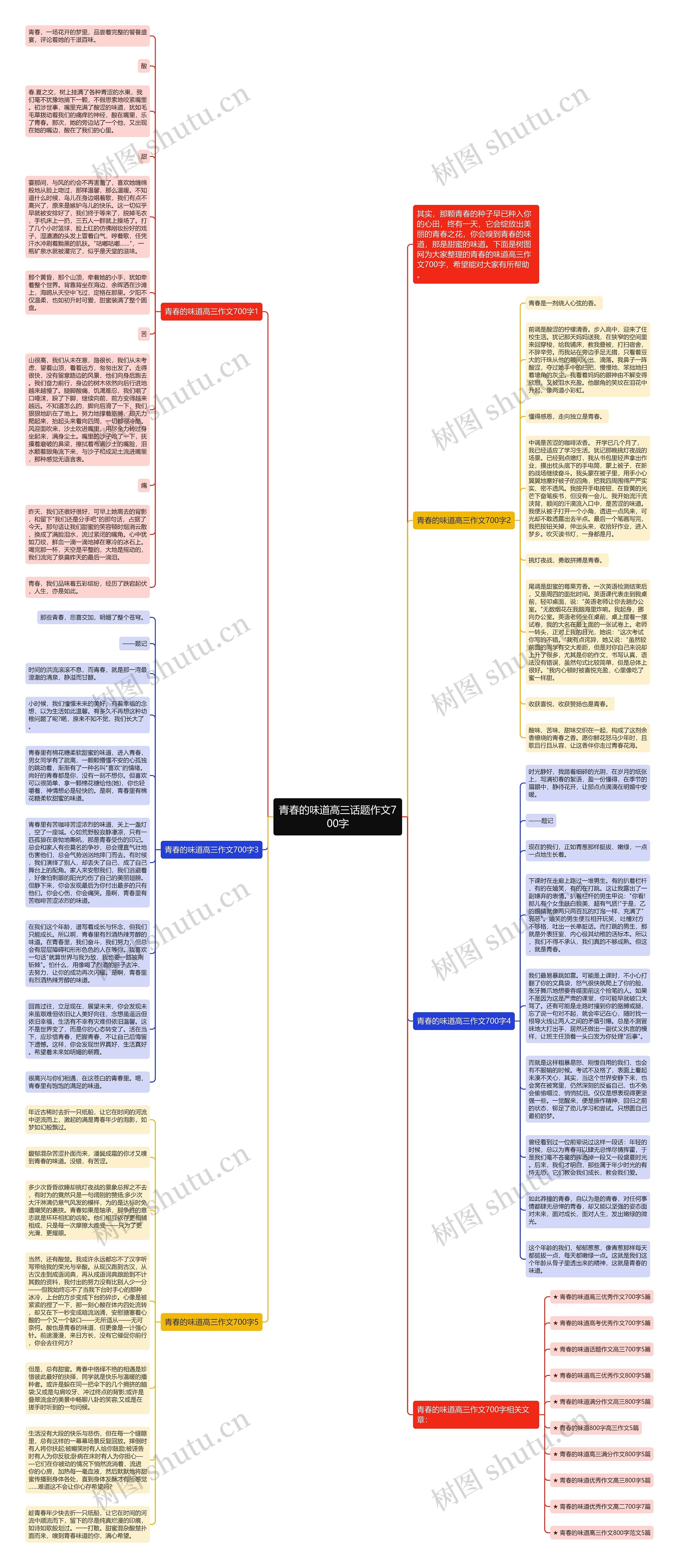 青春的味道高三话题作文700字思维导图