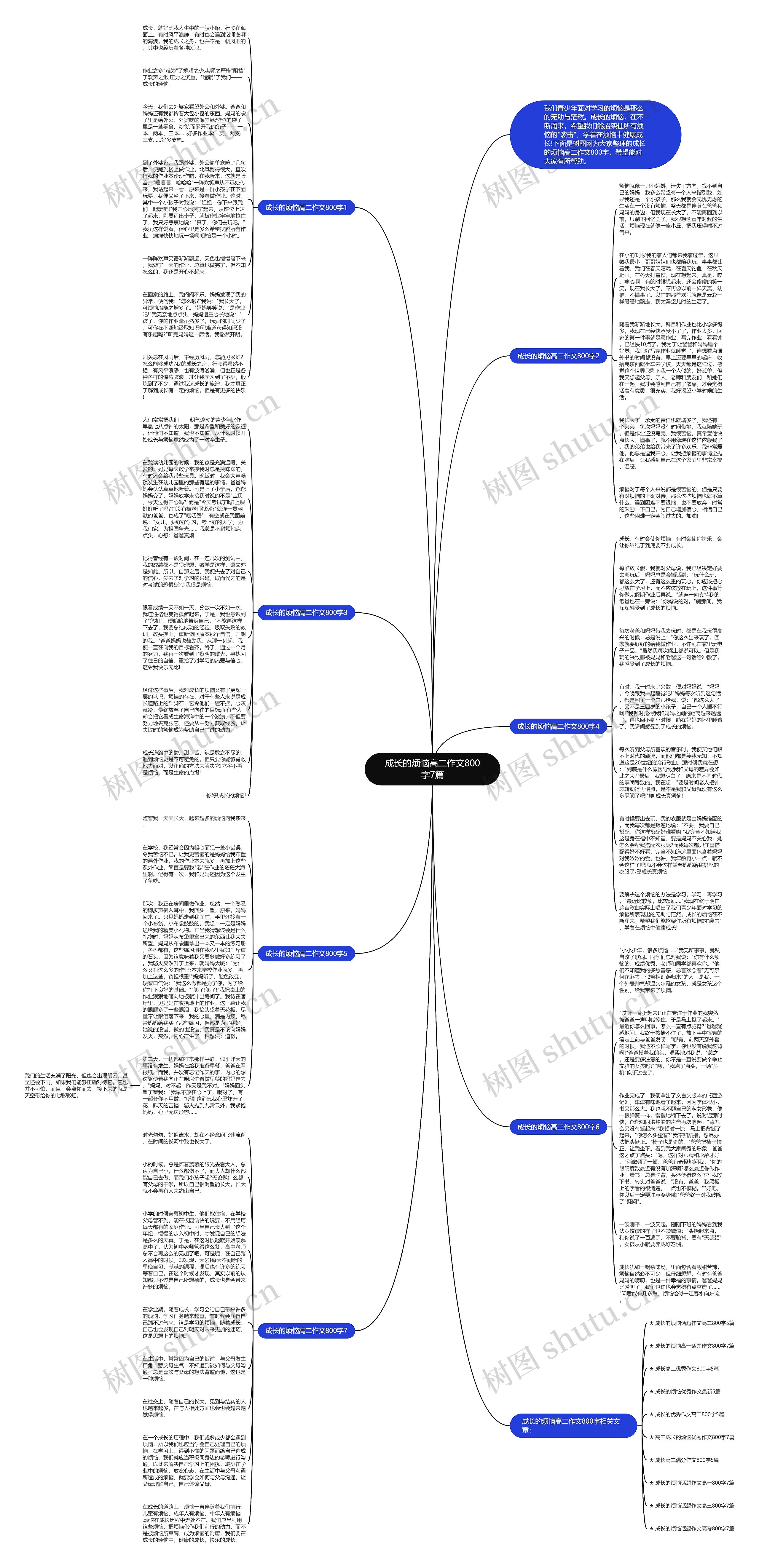 成长的烦恼高二作文800字7篇思维导图