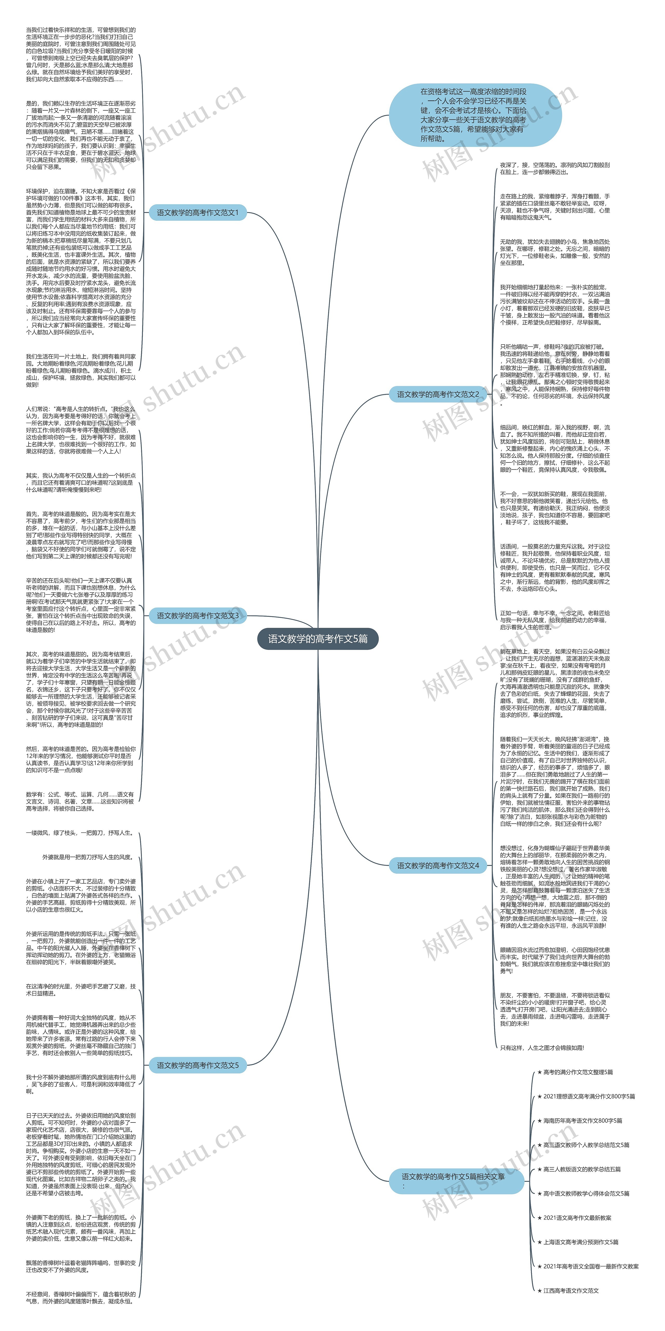 语文教学的高考作文5篇思维导图