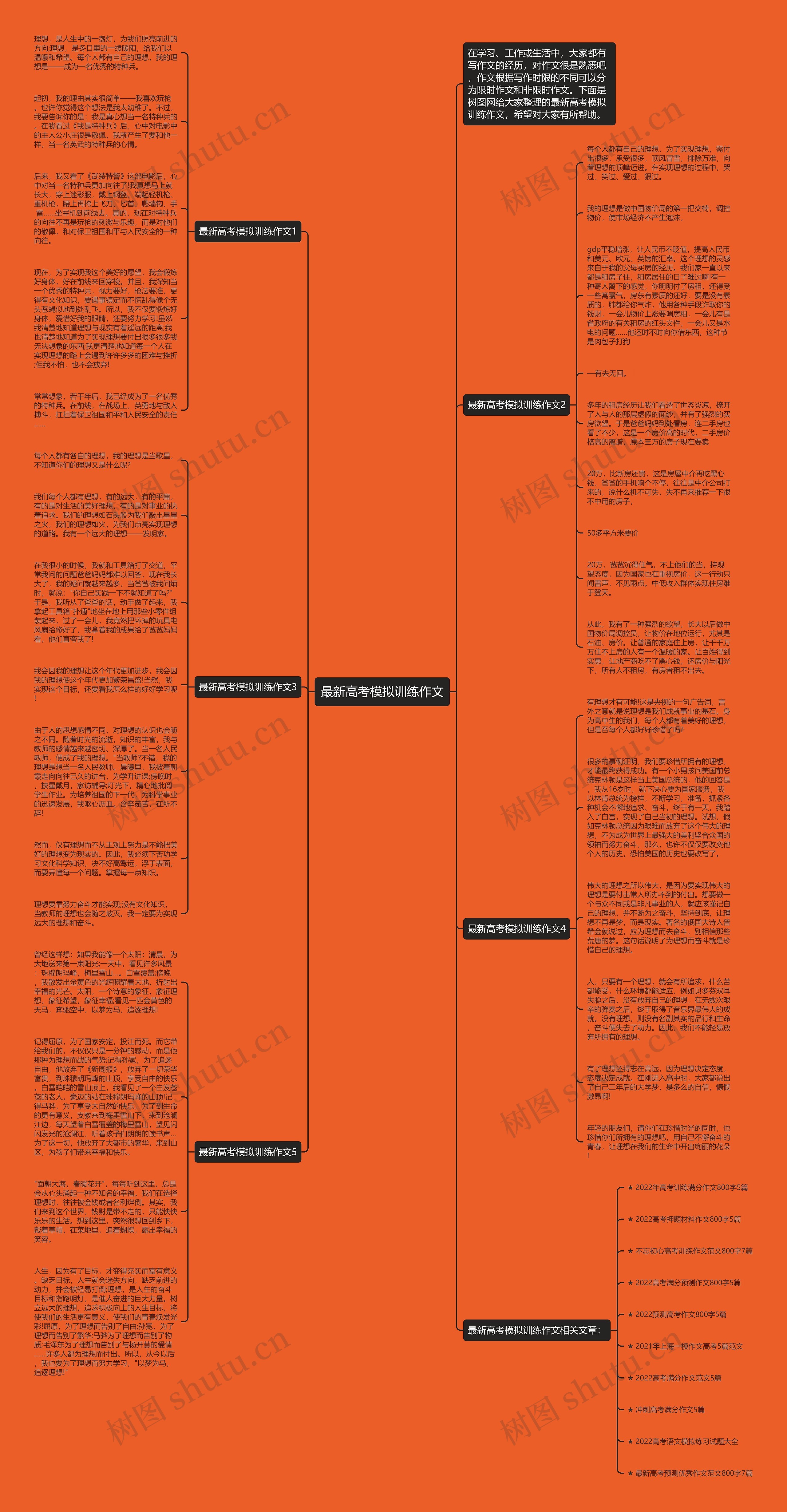 最新高考模拟训练作文思维导图
