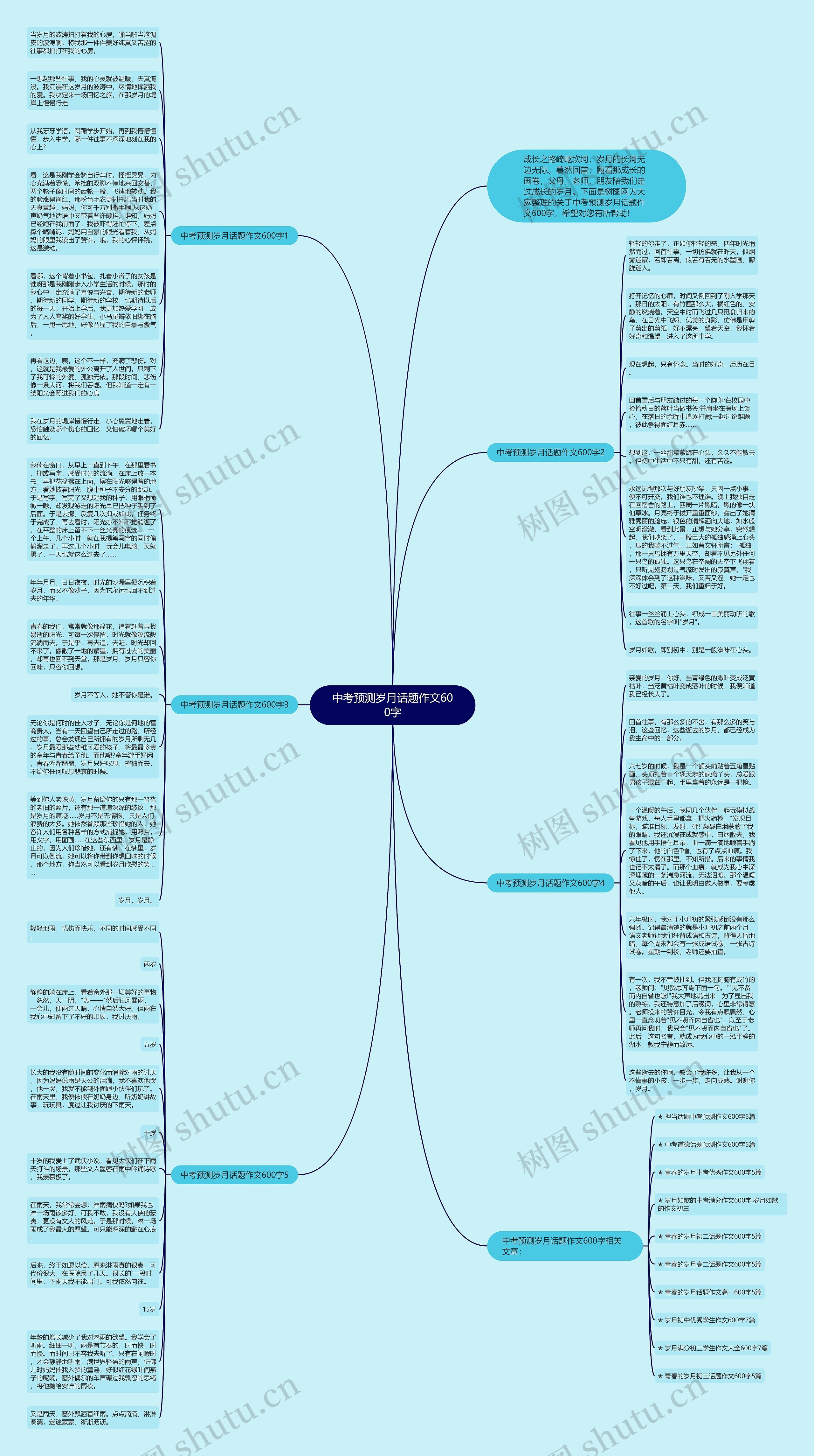 中考预测岁月话题作文600字思维导图