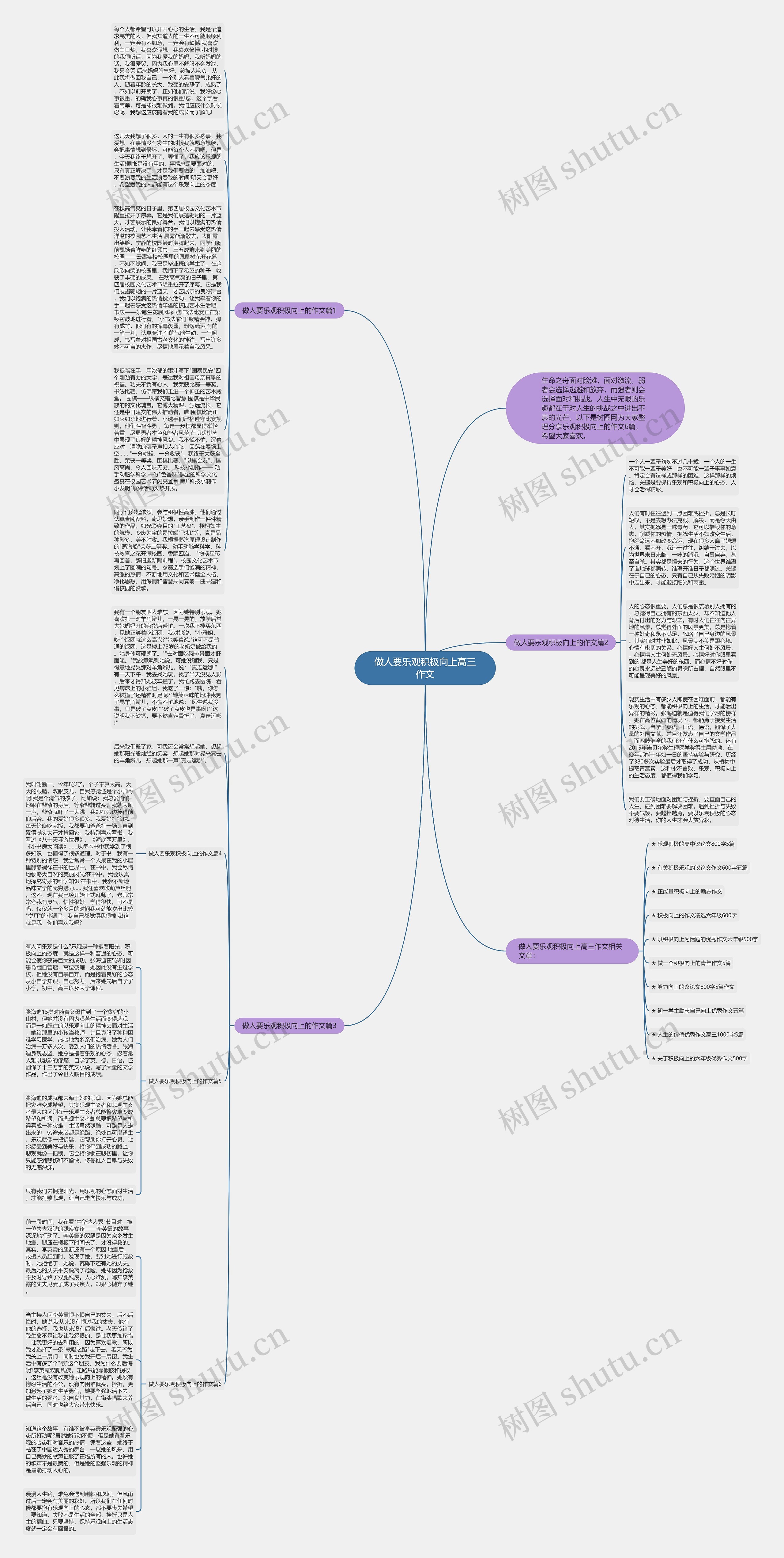 做人要乐观积极向上高三作文思维导图