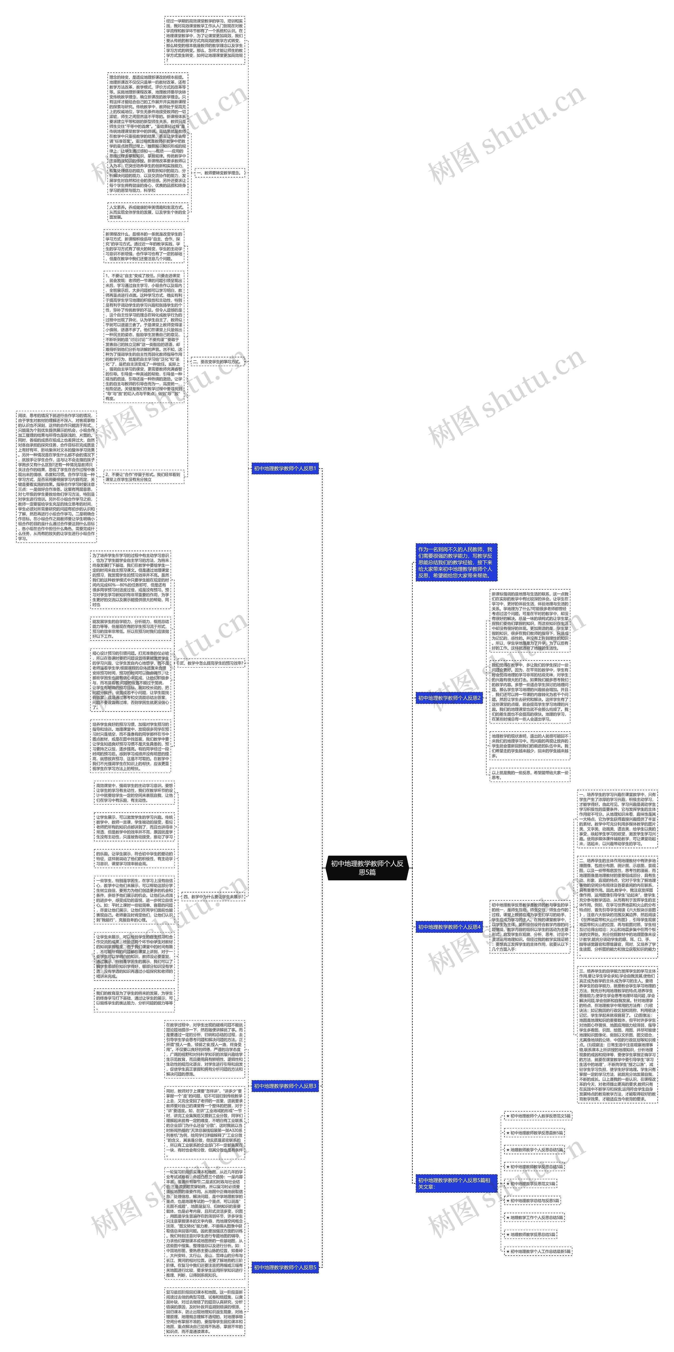 初中地理教学教师个人反思5篇思维导图