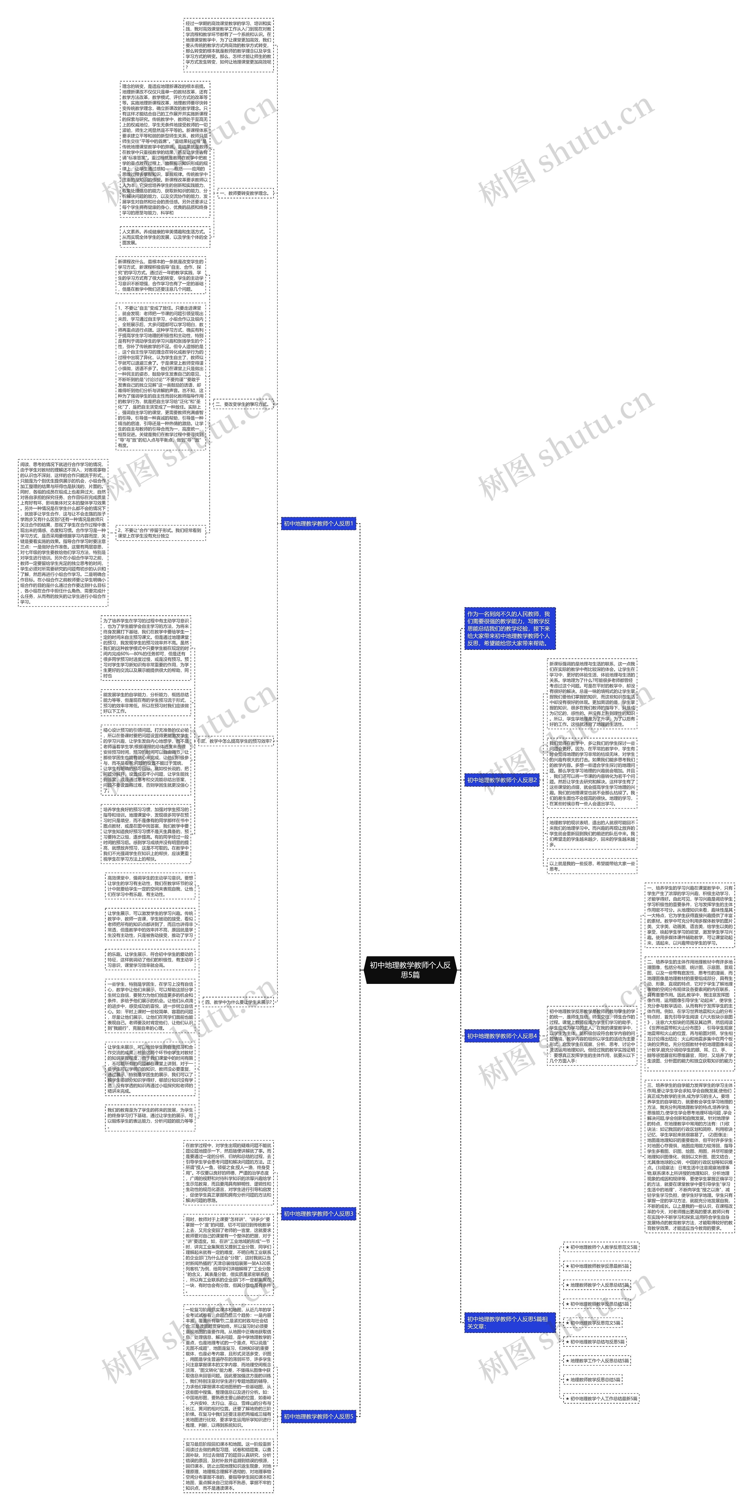 初中地理教学教师个人反思5篇思维导图高清图 初中地理教学教师个人反思5篇思维导图
