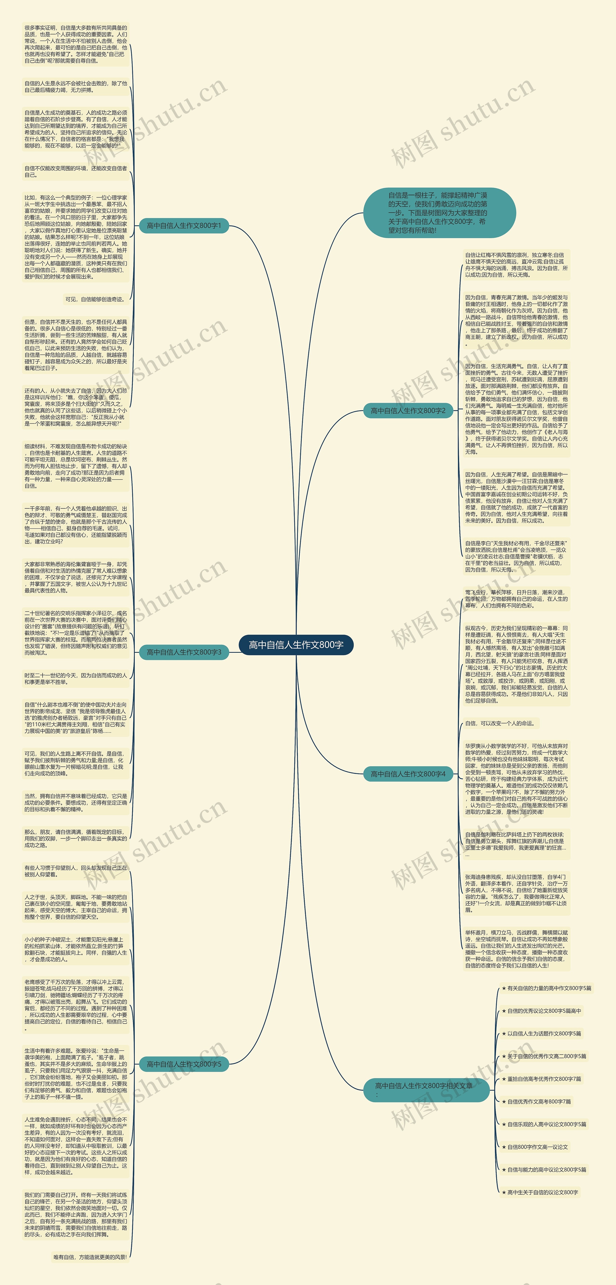 高中自信人生作文800字思维导图