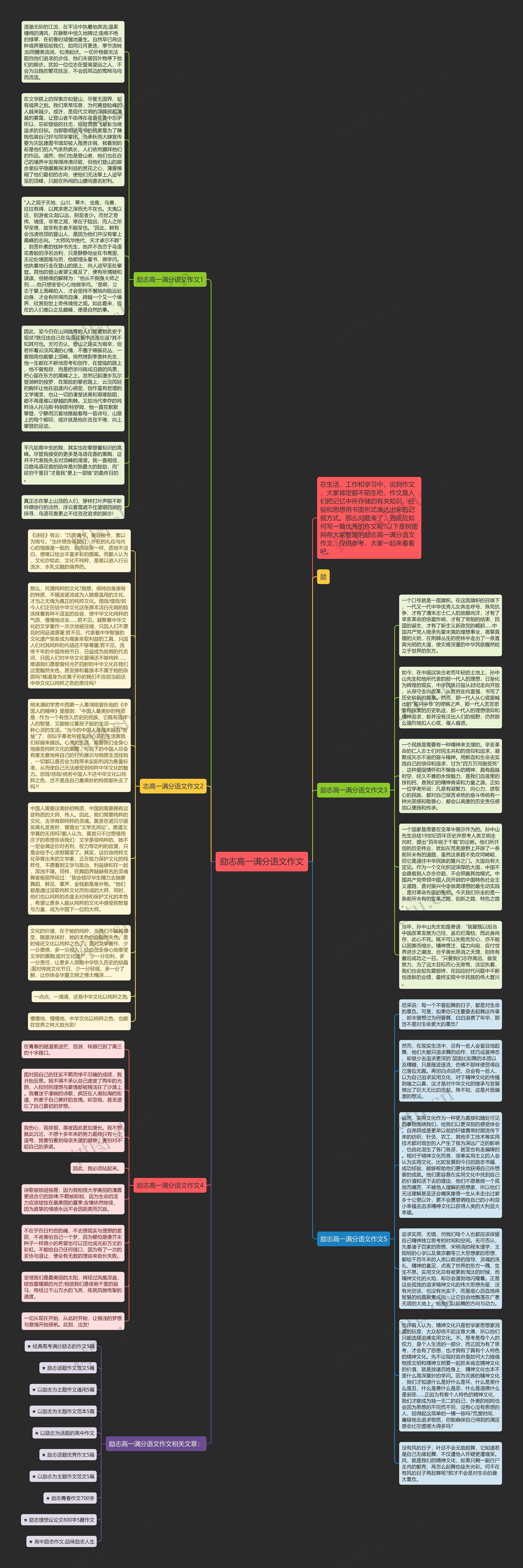 励志高一满分语文作文思维导图