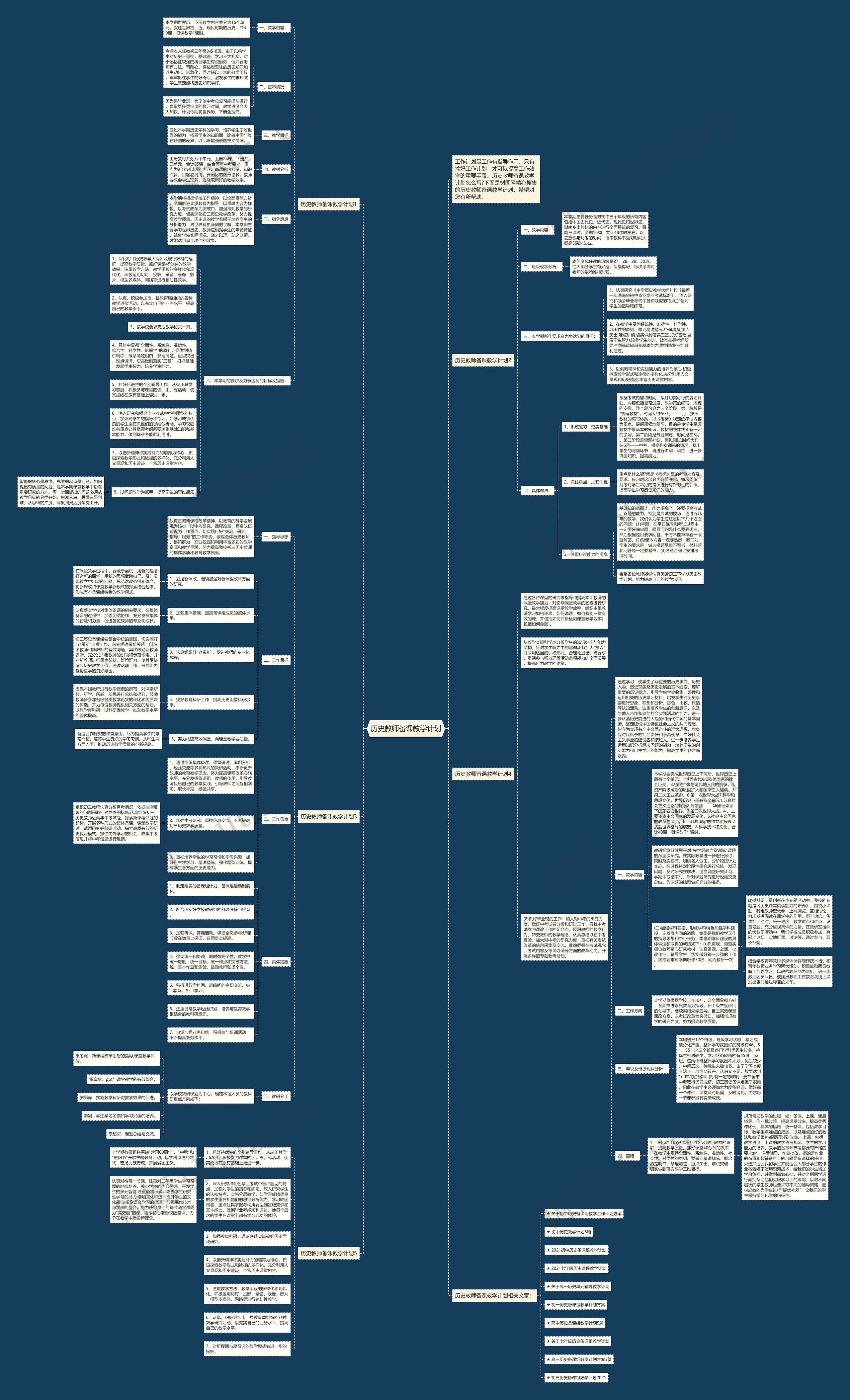 历史教师备课教学计划