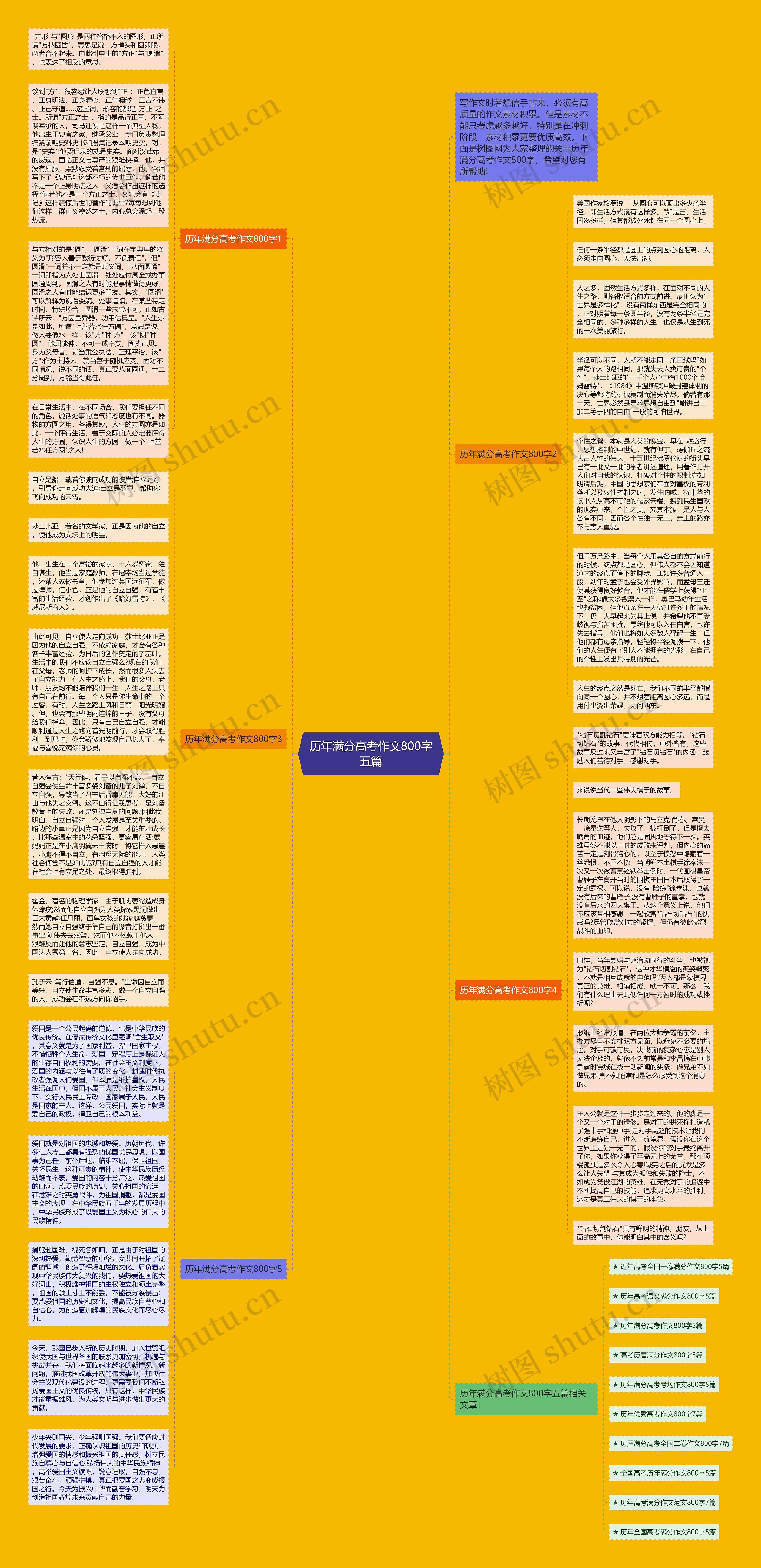 历年满分高考作文800字五篇思维导图